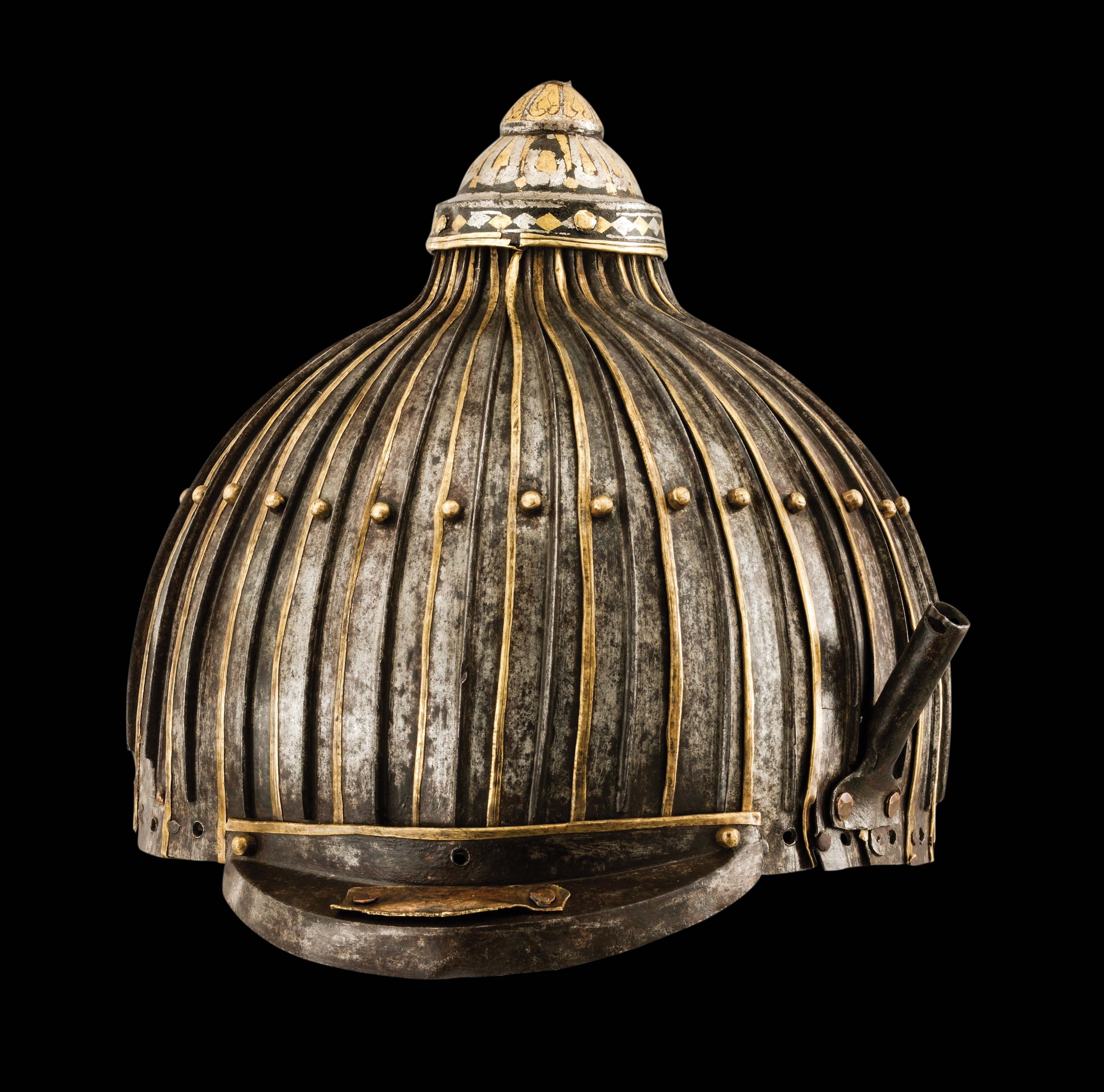 Mongol helmet made of iron strips