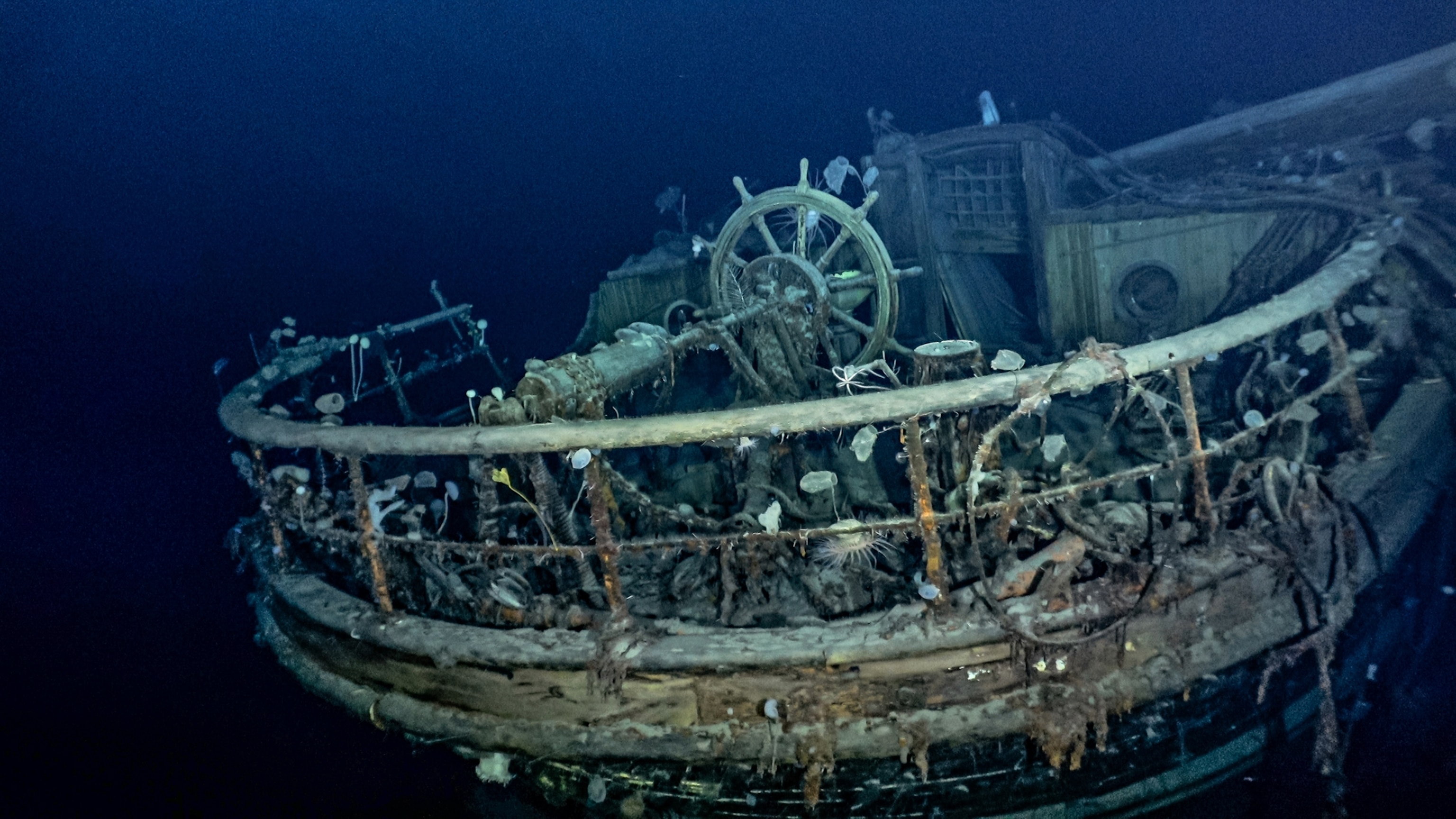 The Bow of "Endurance" 10,000 feet underwater.