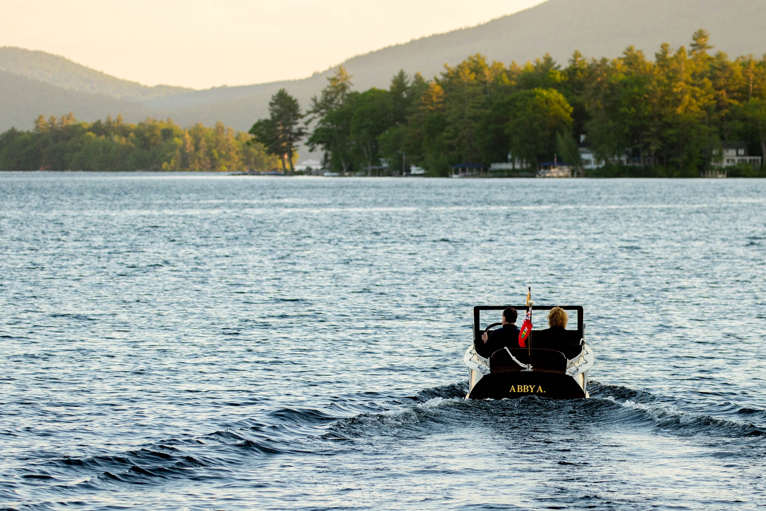a boat on Lake Winnipesaukee