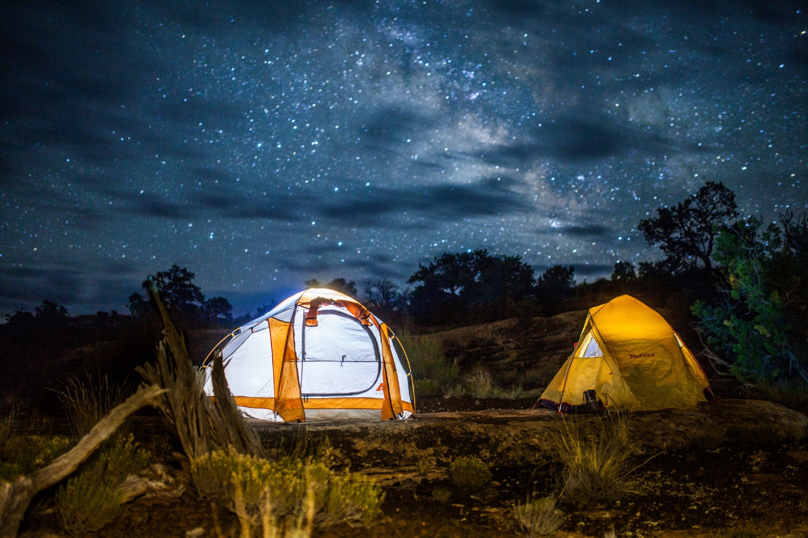 Camps seen at night