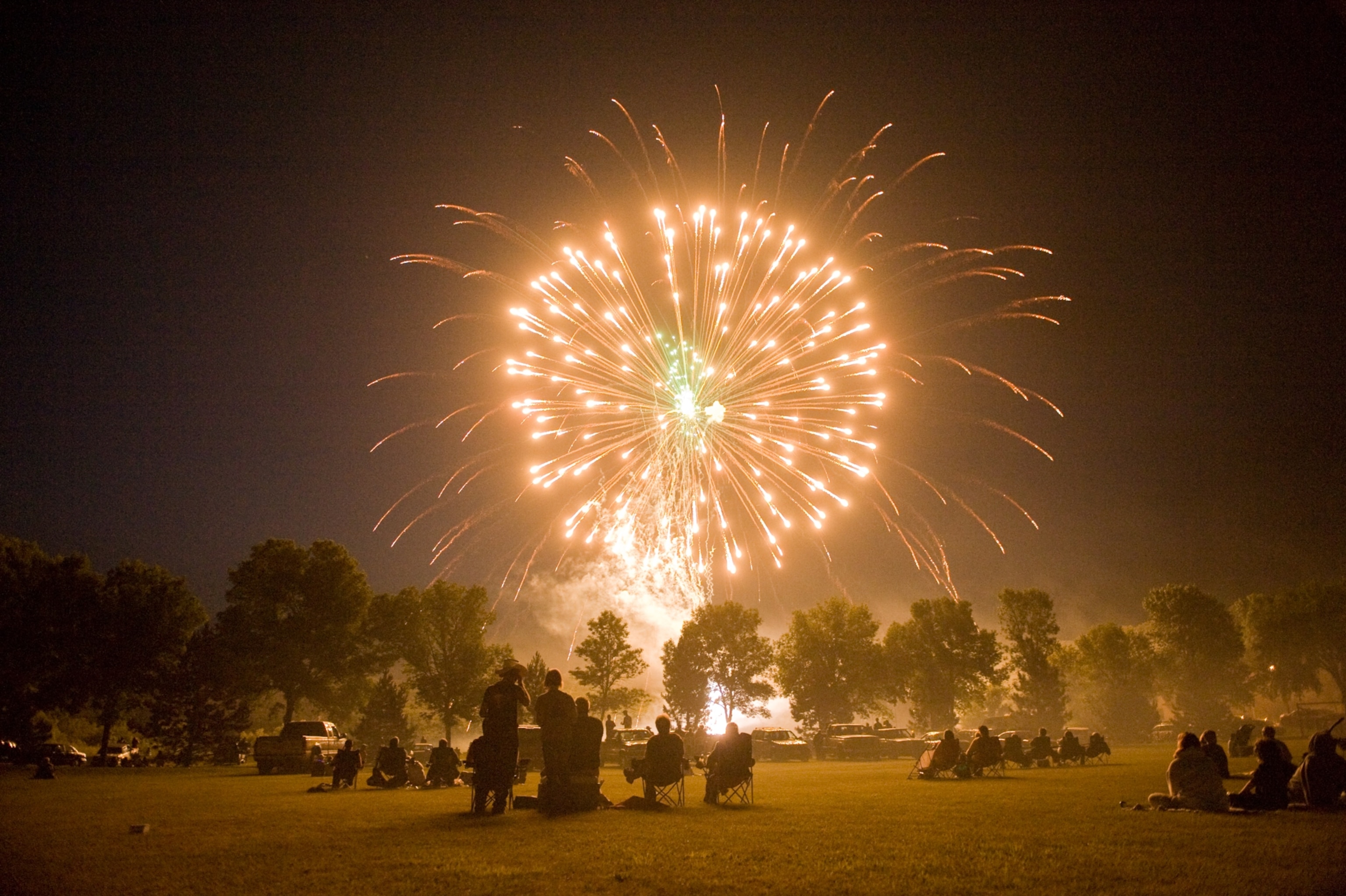 A fireworks show on the 4th of July