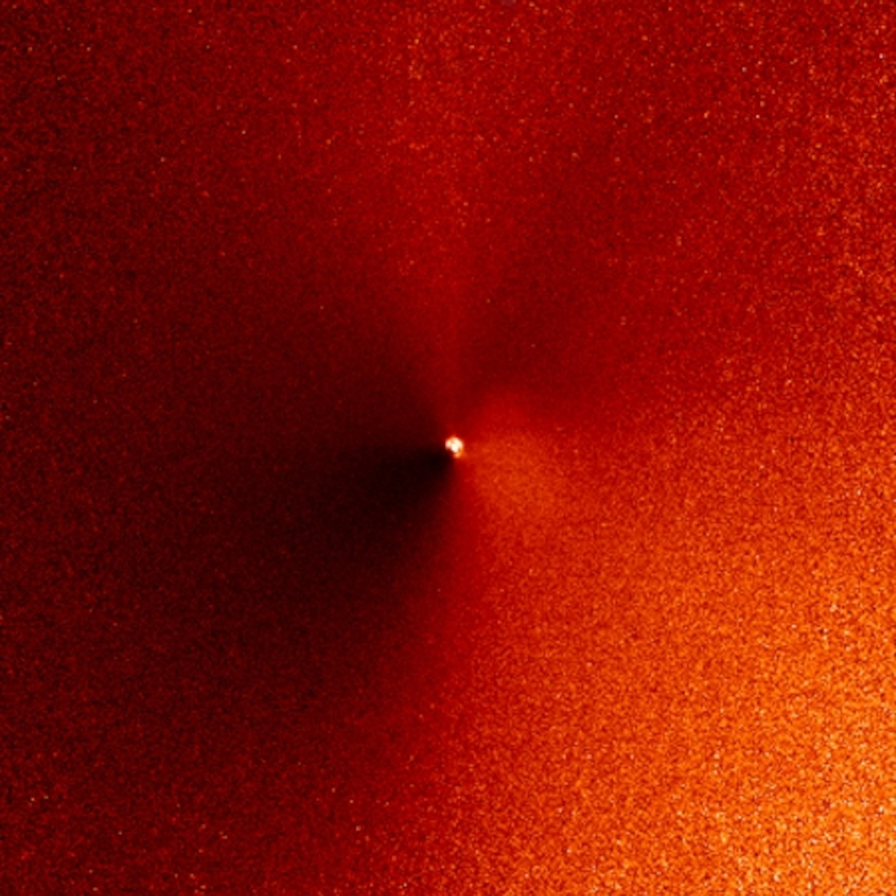 Comet in red glow