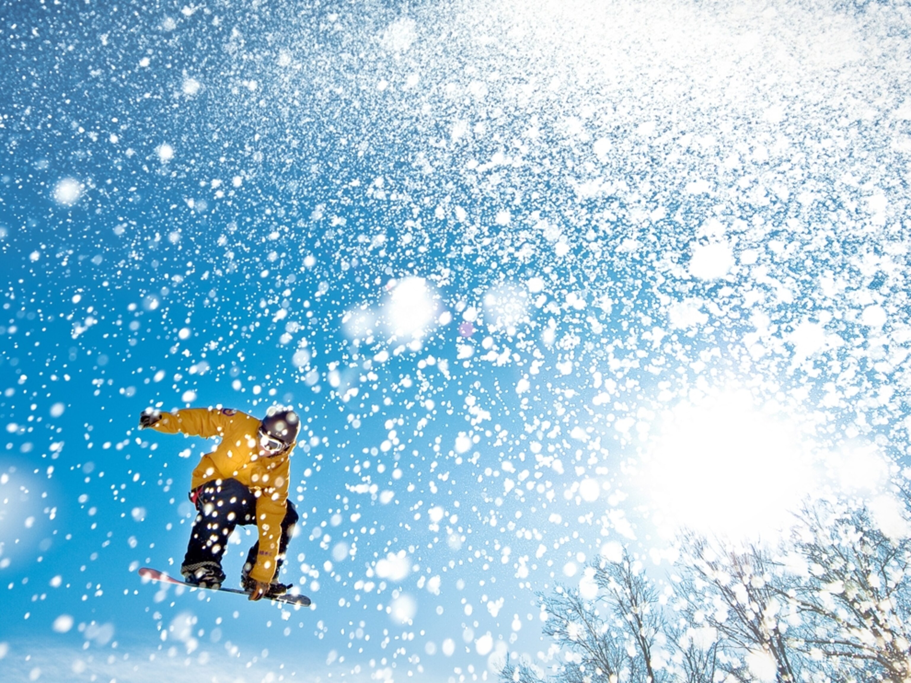 Snowboard in a jump