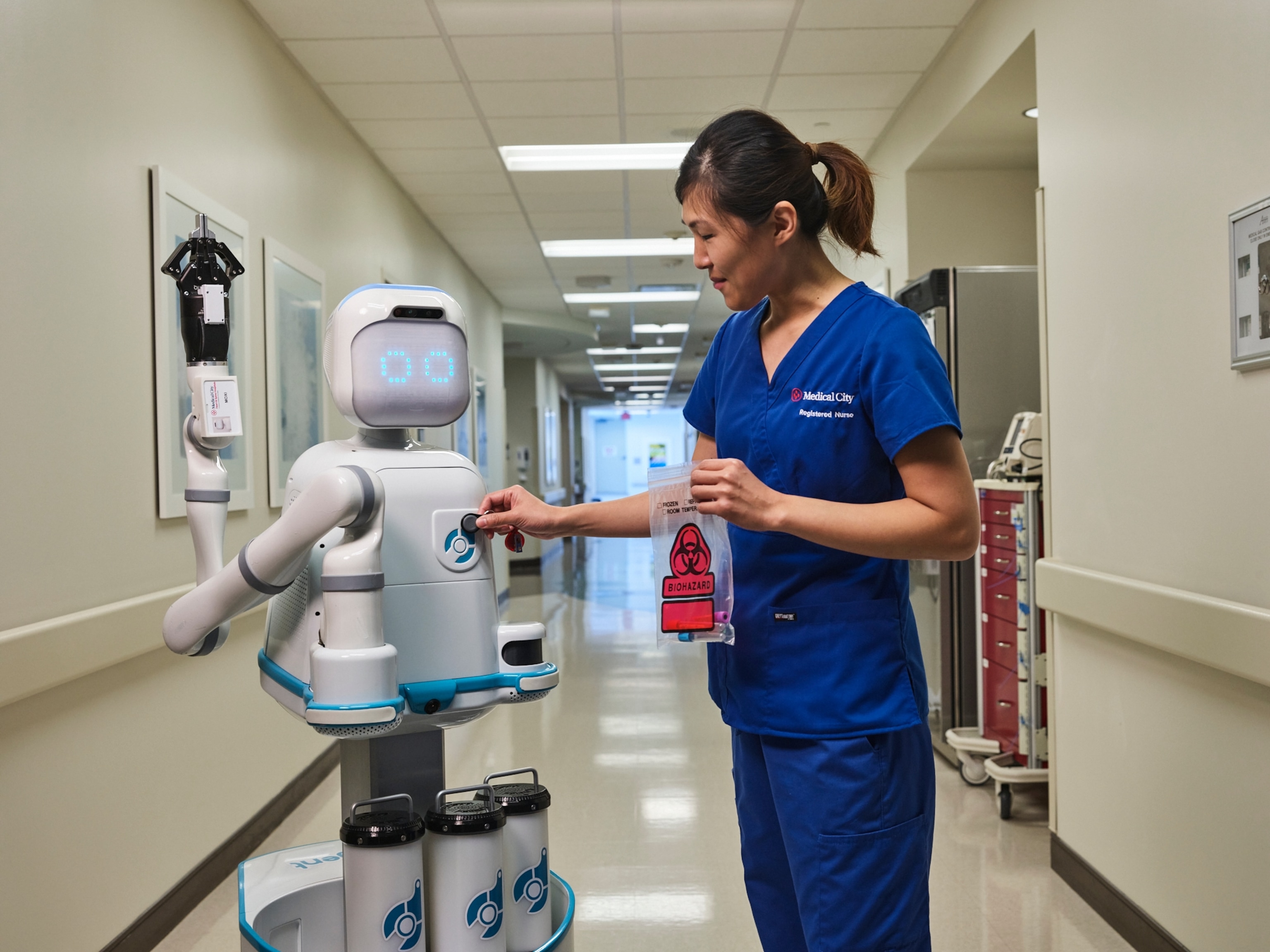 robot assisting nurse.