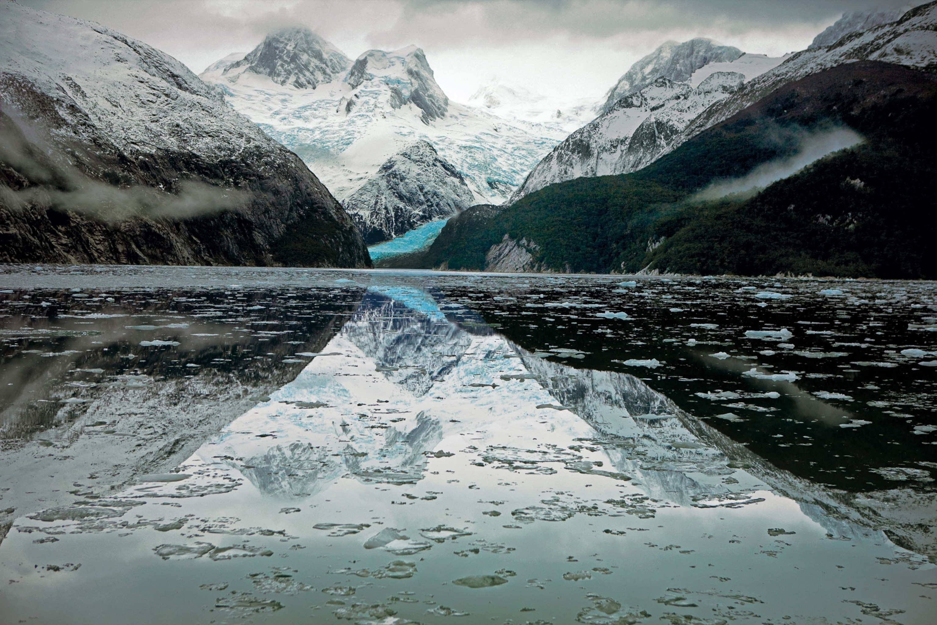 an icy bay