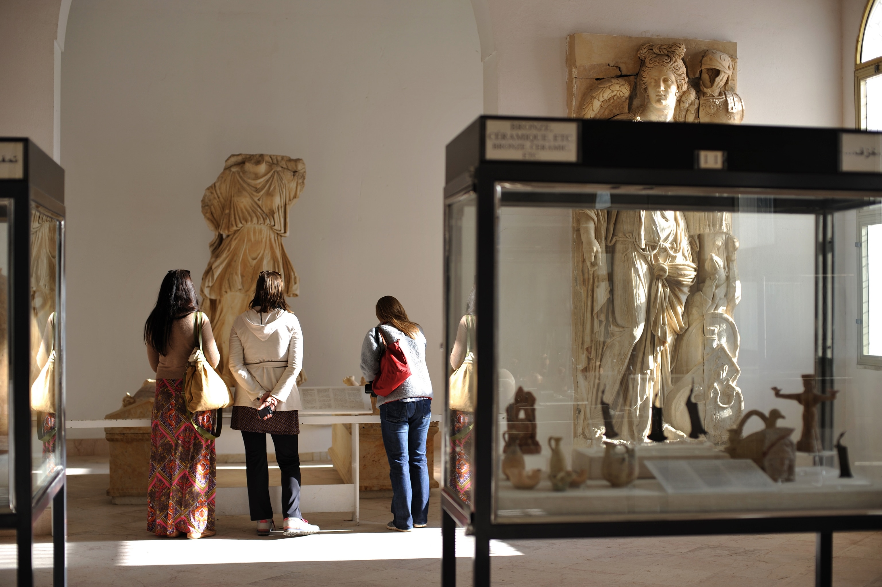 Tourists visit the Carthage National Museum in a suburbs of Tunis, Tunisia.