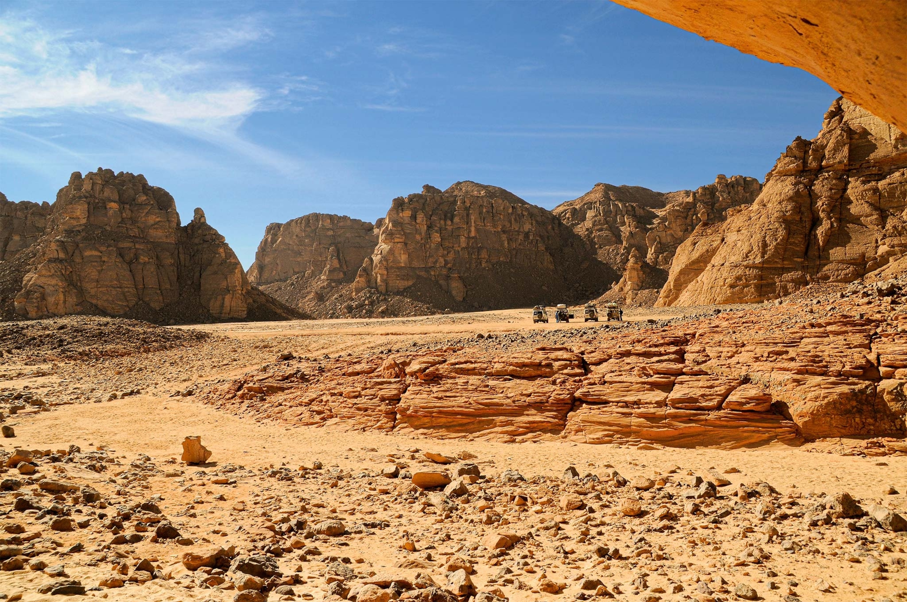 Wadi Sura is seen from the entrance of the Cave of the Swimmers, discovered in 1933 on the plateau of Gilf Kebir, in southwestern Egypt.