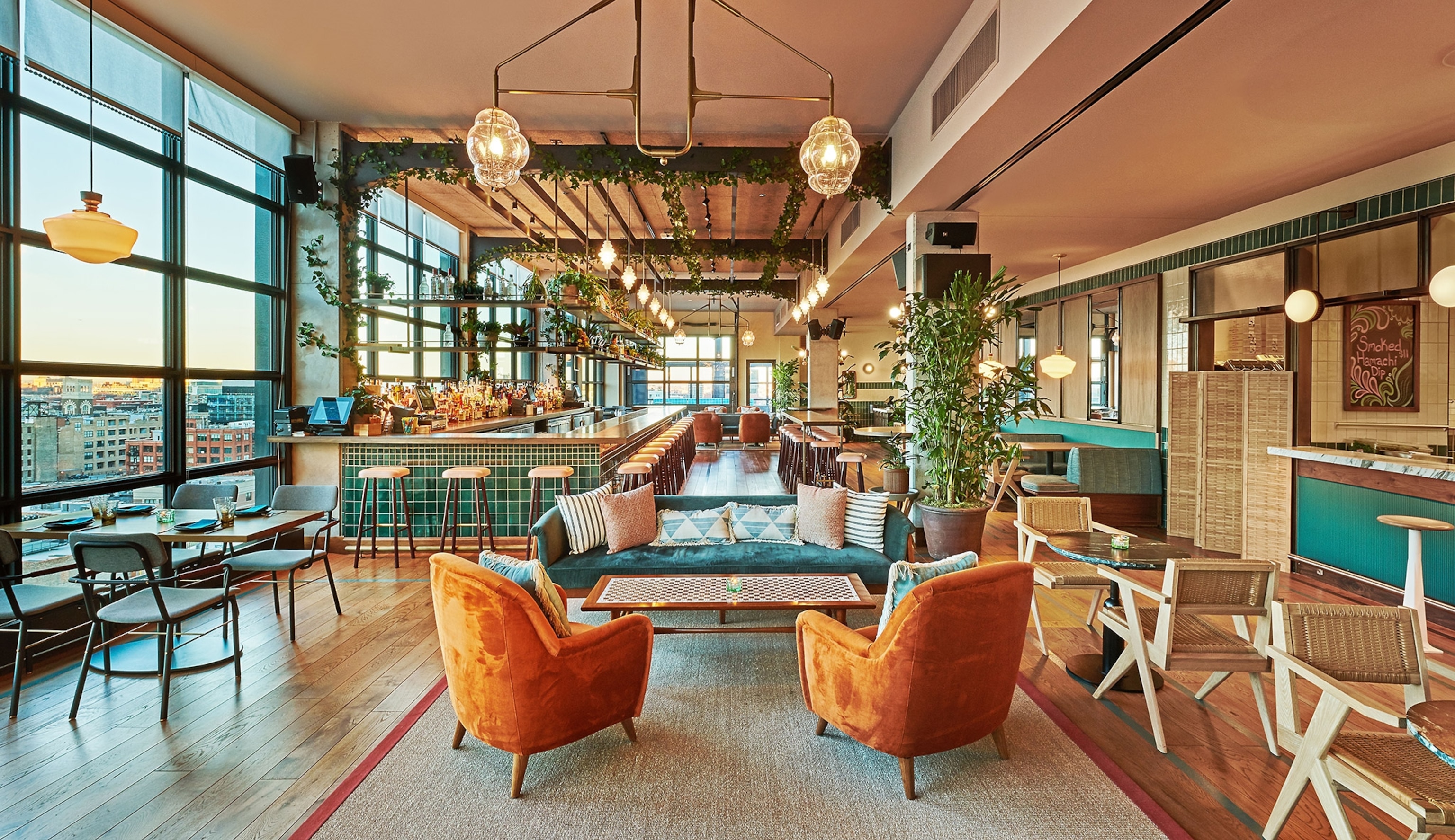 the Cabra Cevicheria, a rooftop bar and restaurant that is part of The Hoxton in Chicago