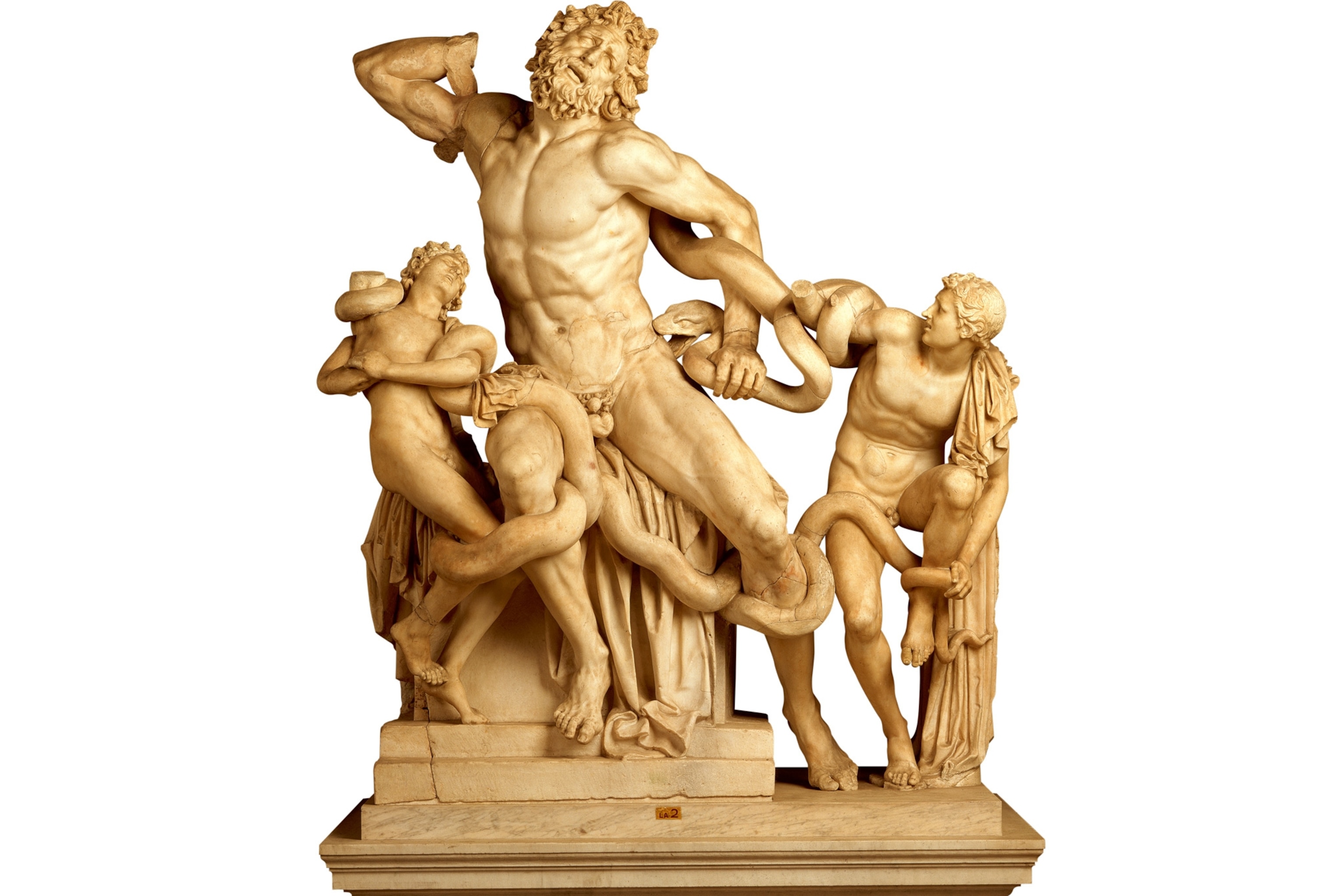 a sculpture of the Trojan priest Laocoön being strangled by sea snakes