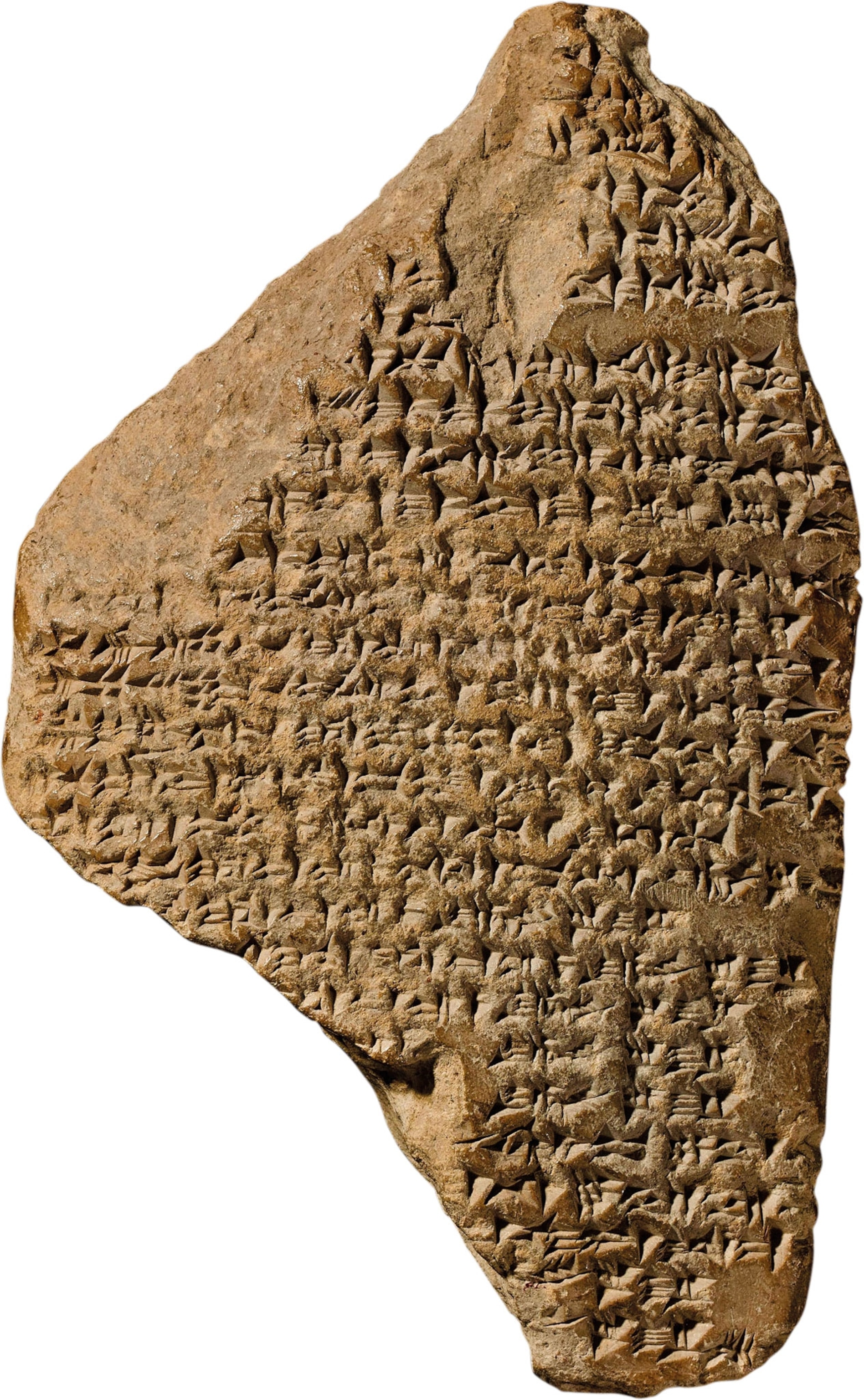A fragment of a tablet with wedge writing on it