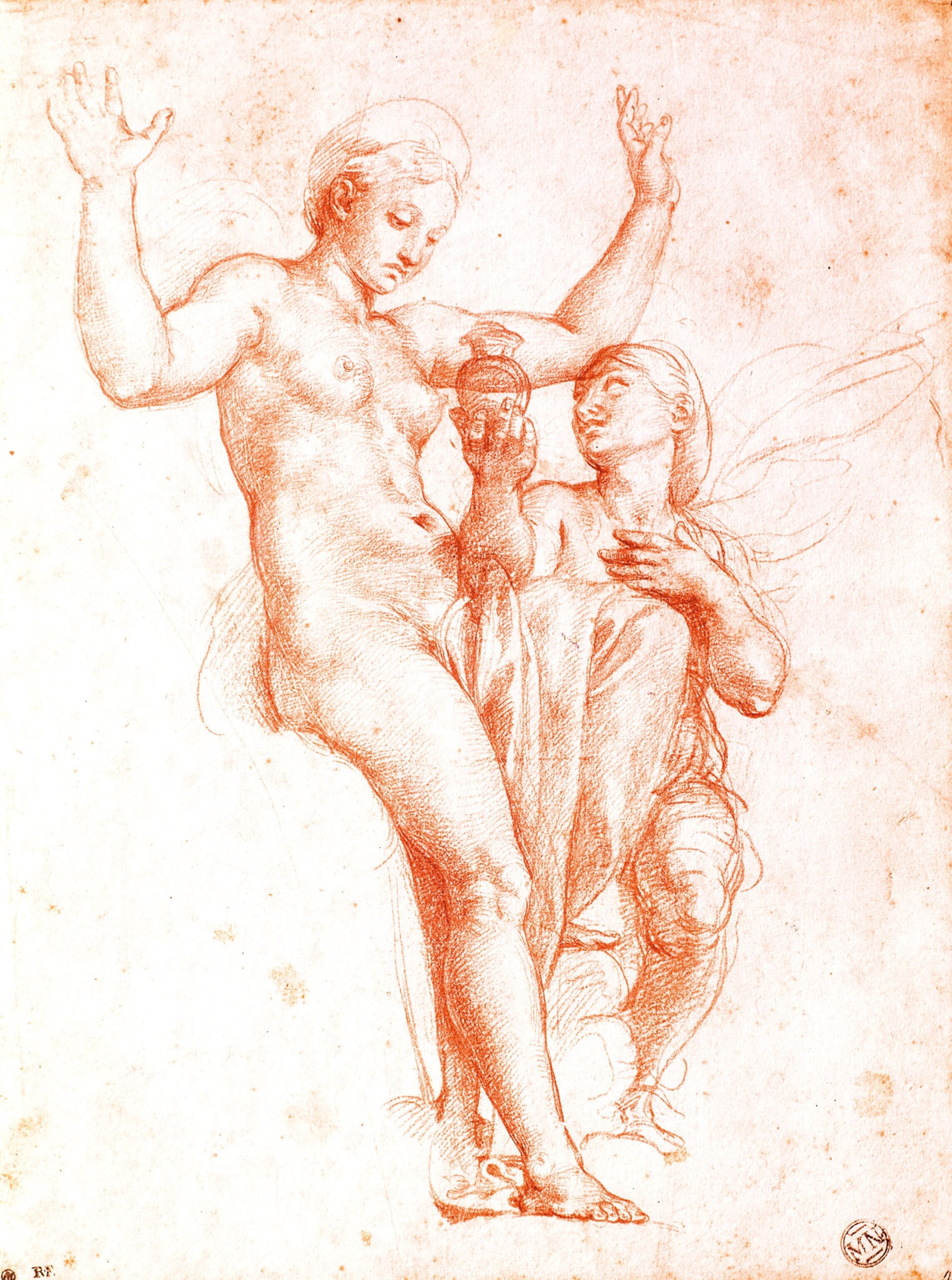 A sketch of two people