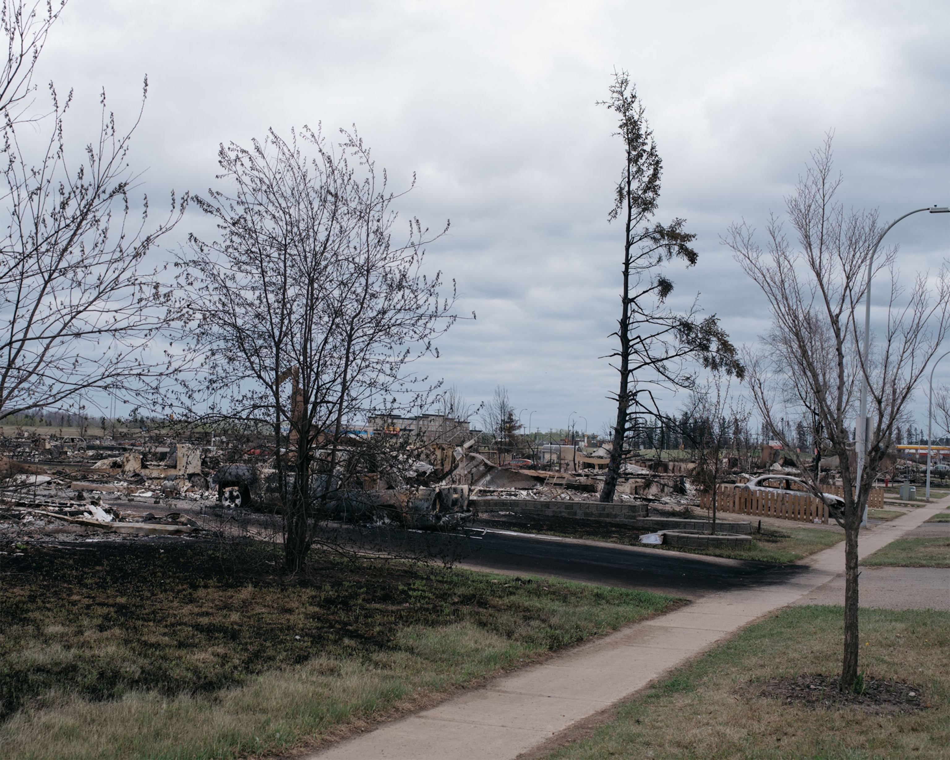 burned homes in Alberta, Canada
