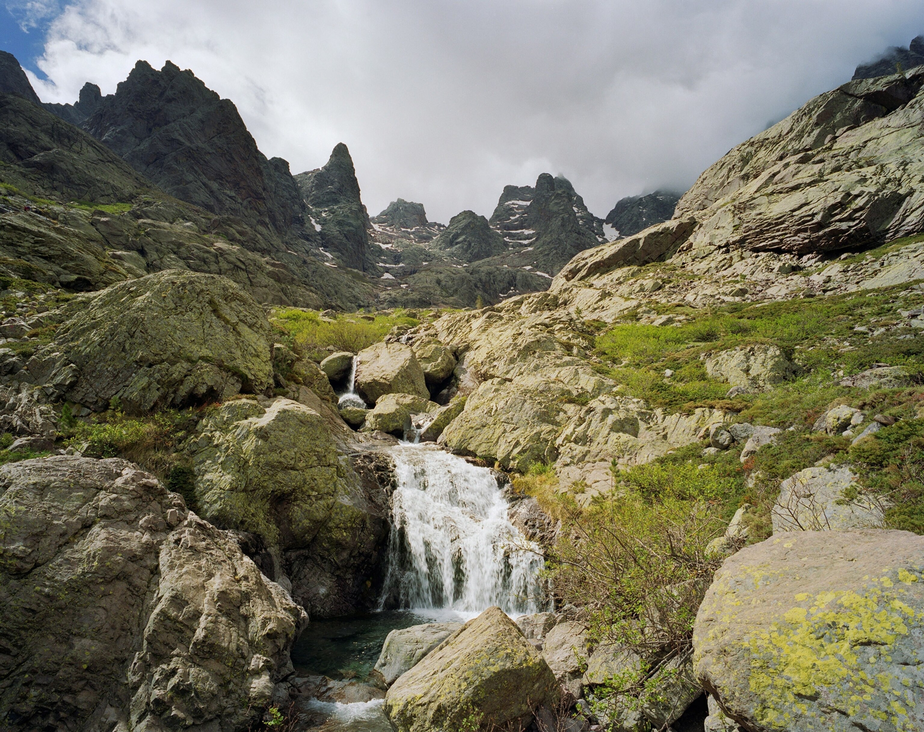   Picture of the hiking trail GR20, near Monte d'Oro in Corsica, France