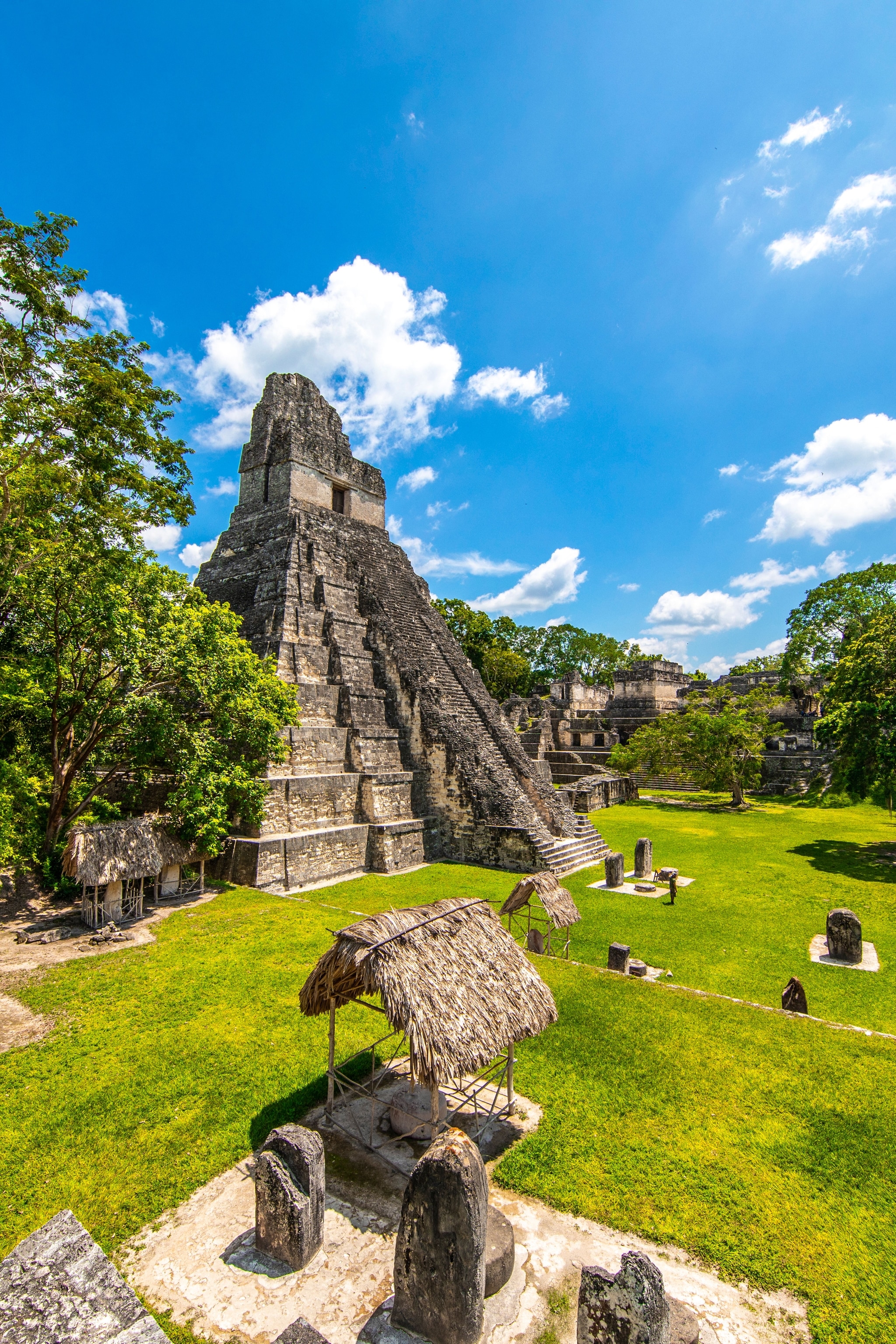 Temple 1, better known as Temple of the Great Jaguar, is found in Tikal National Park, the most famous Maya ruin in Guatemala.