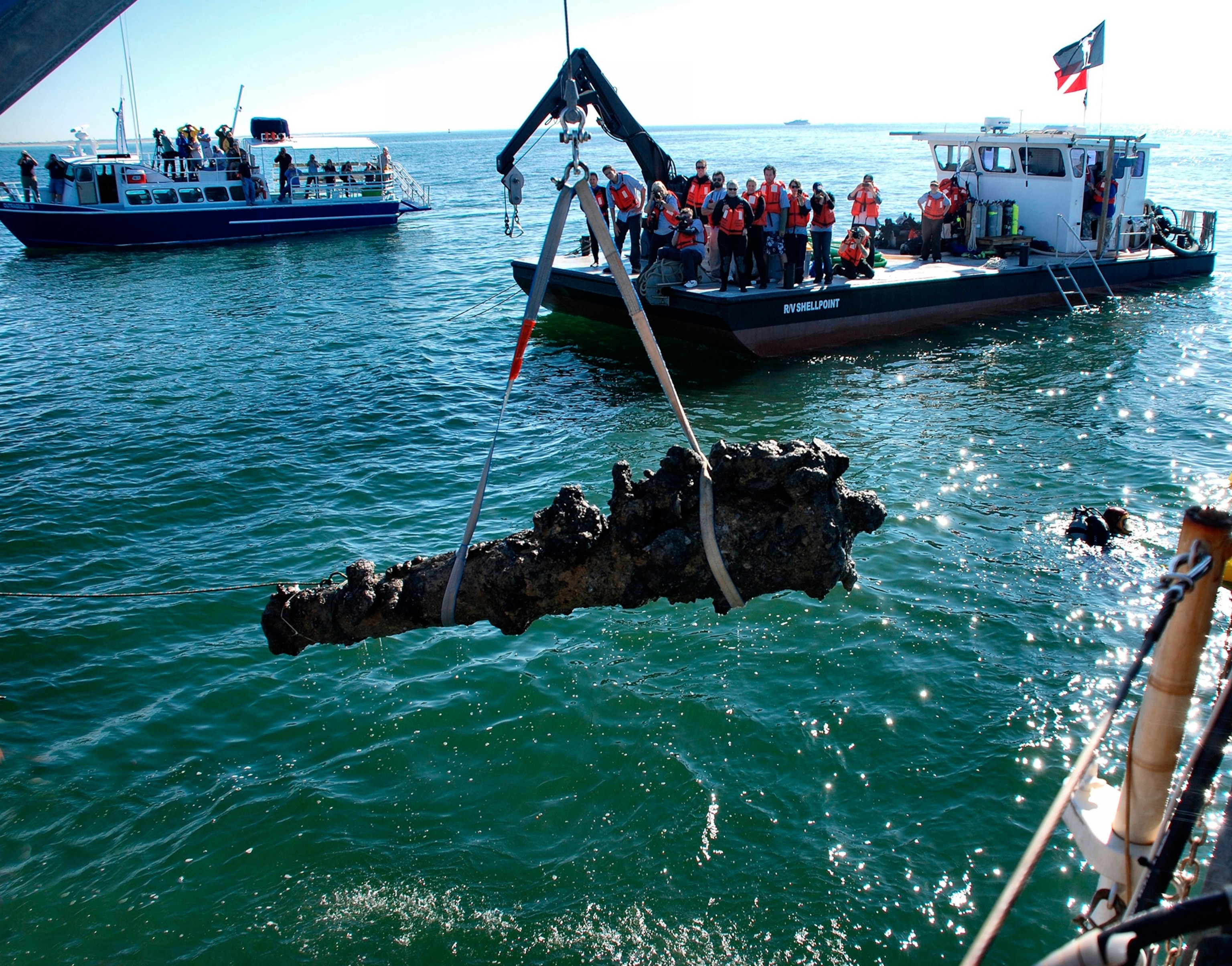 one-ton cannon which was recovered from the Queen Anne's Revenge shipwreck site