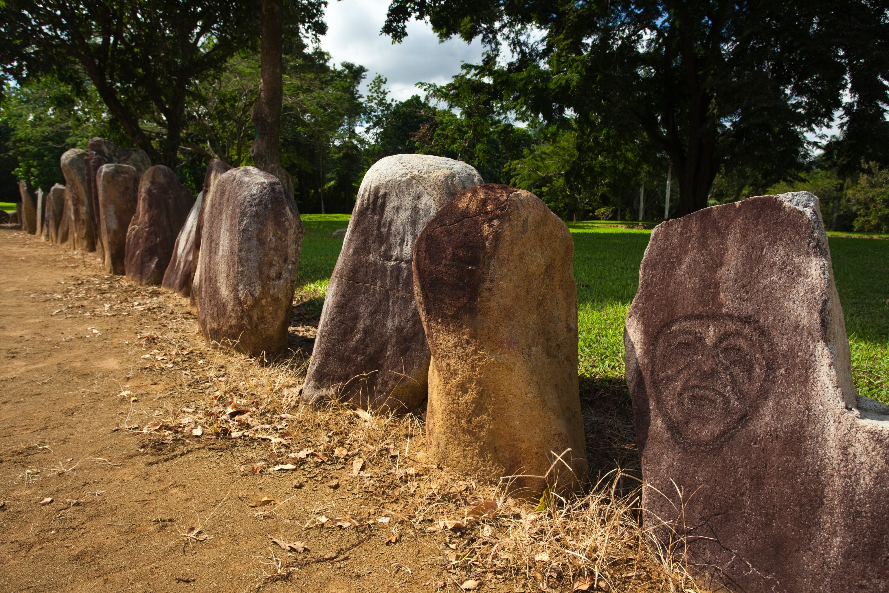 Stone monoliths at the sacred Taino site Parque Ceremonial Indigena de Caguana