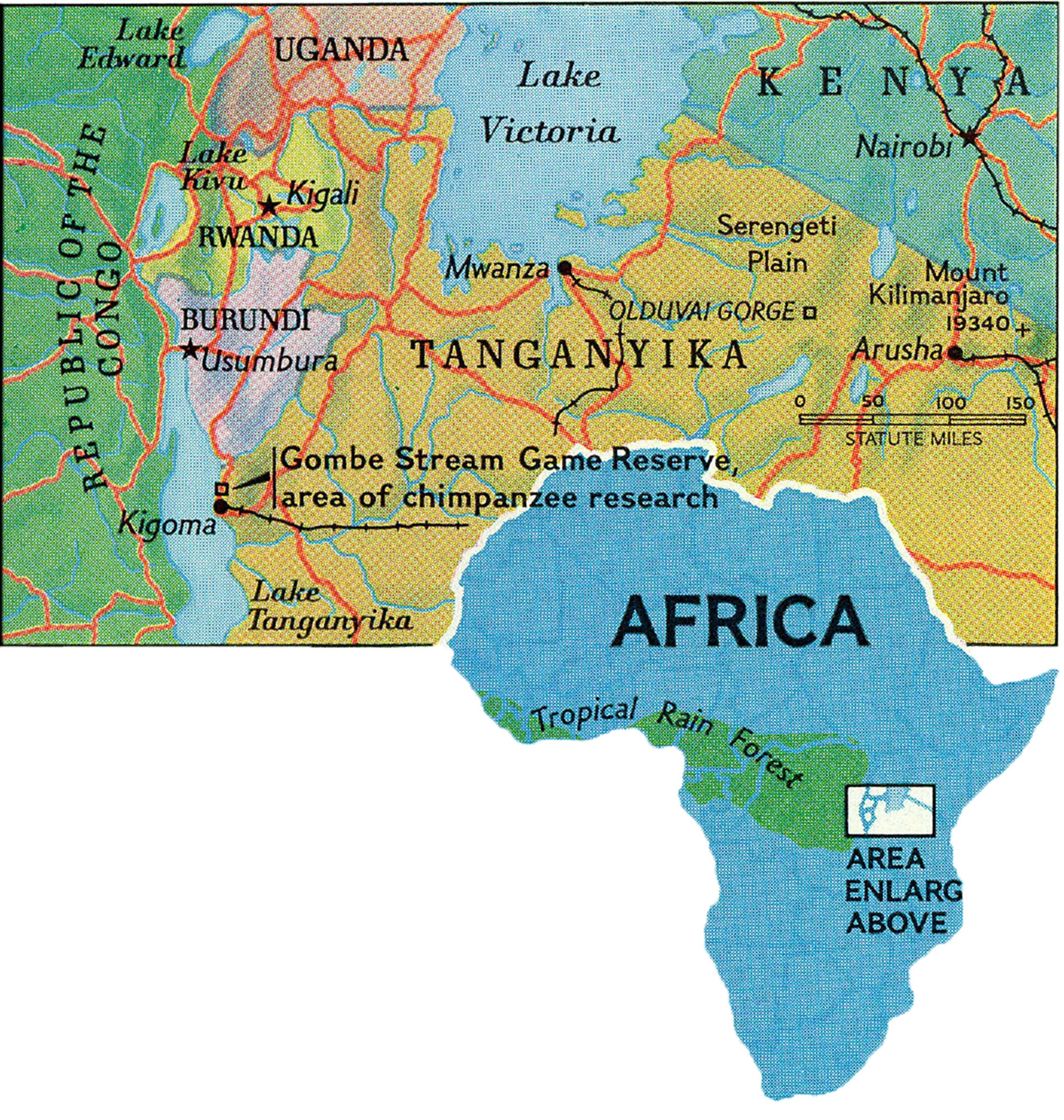 A map of northwestern Tanzania near Lake Victoria