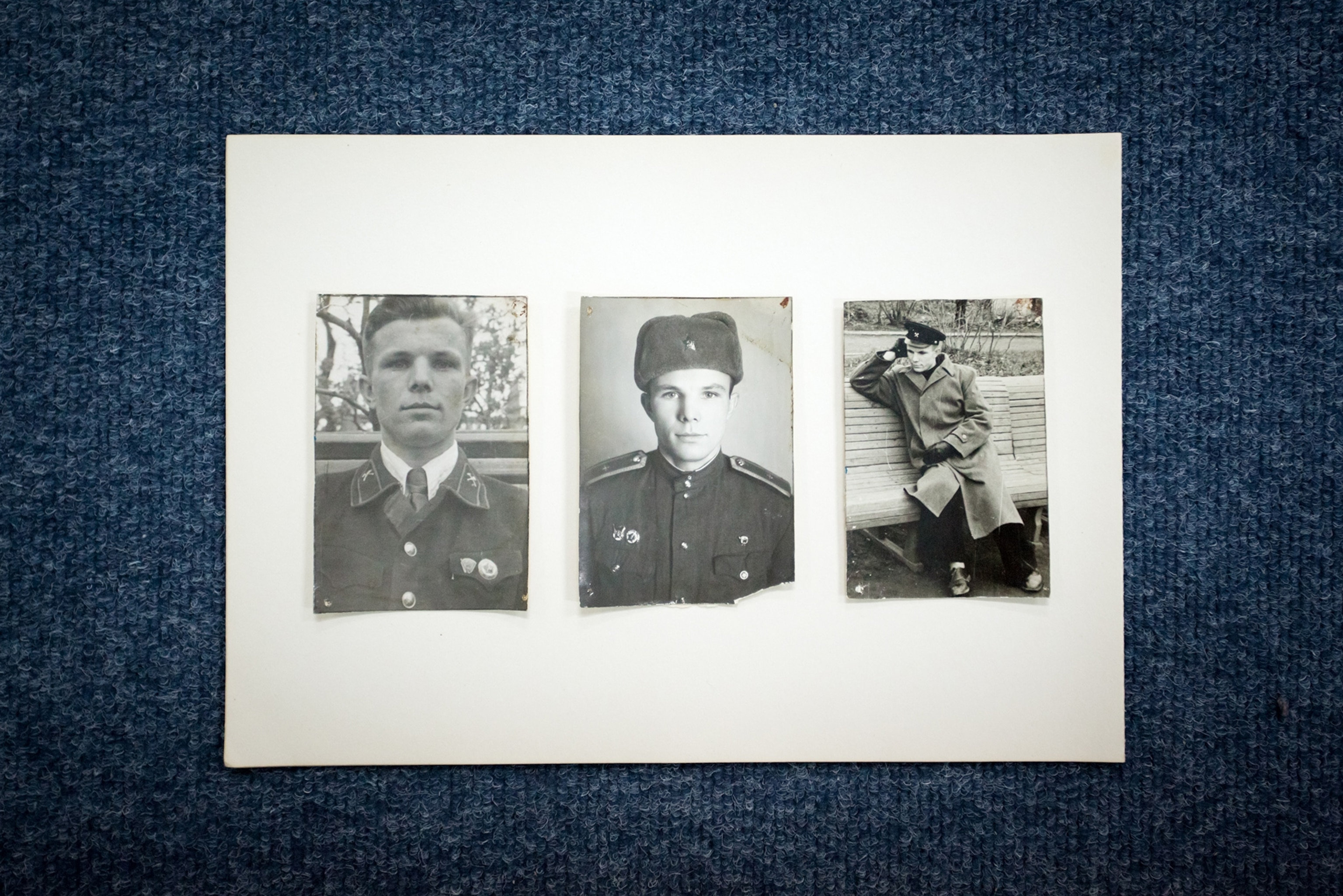 archival photographs of Yuri Gagarin.