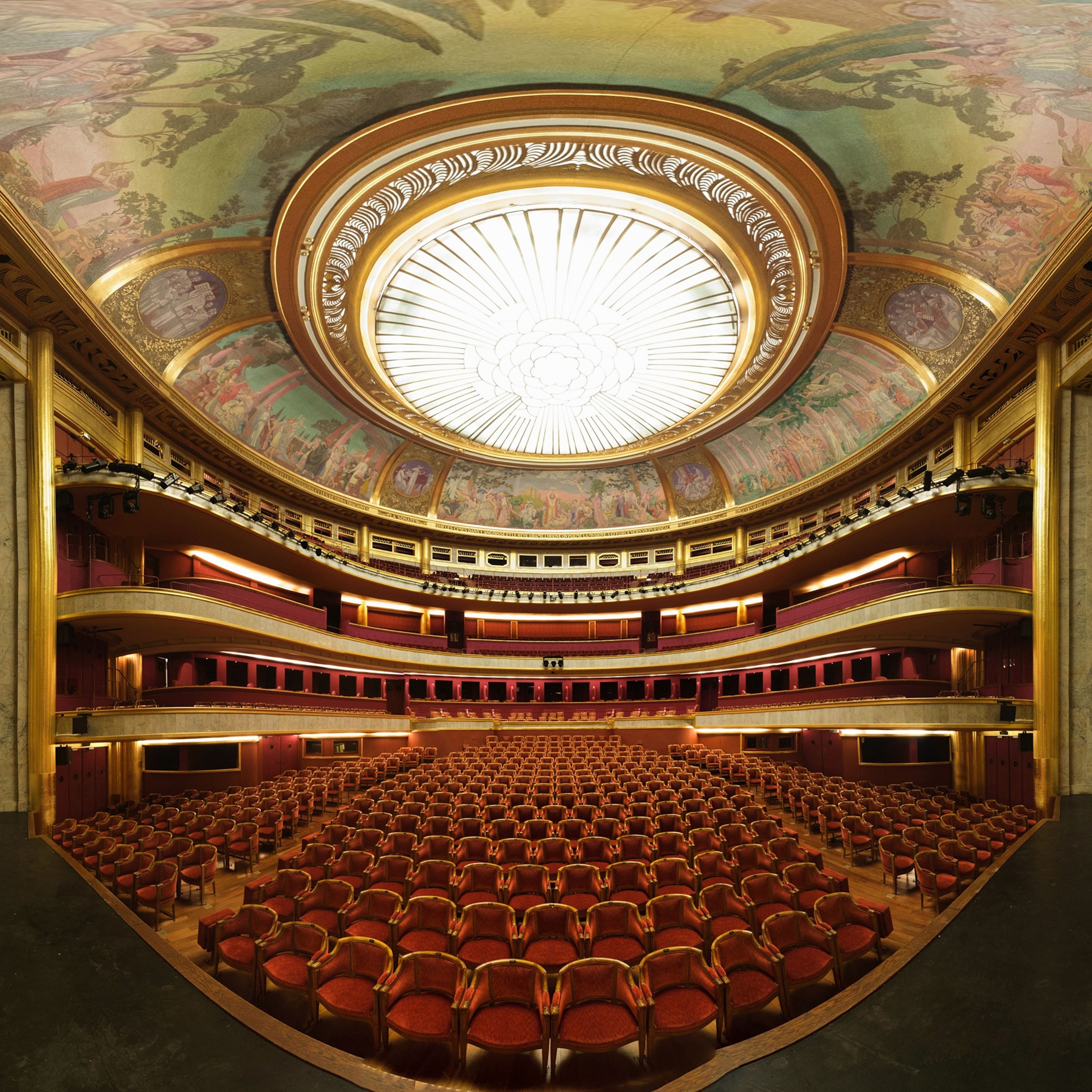 Panoramic view of the Champs-Elysees theater.