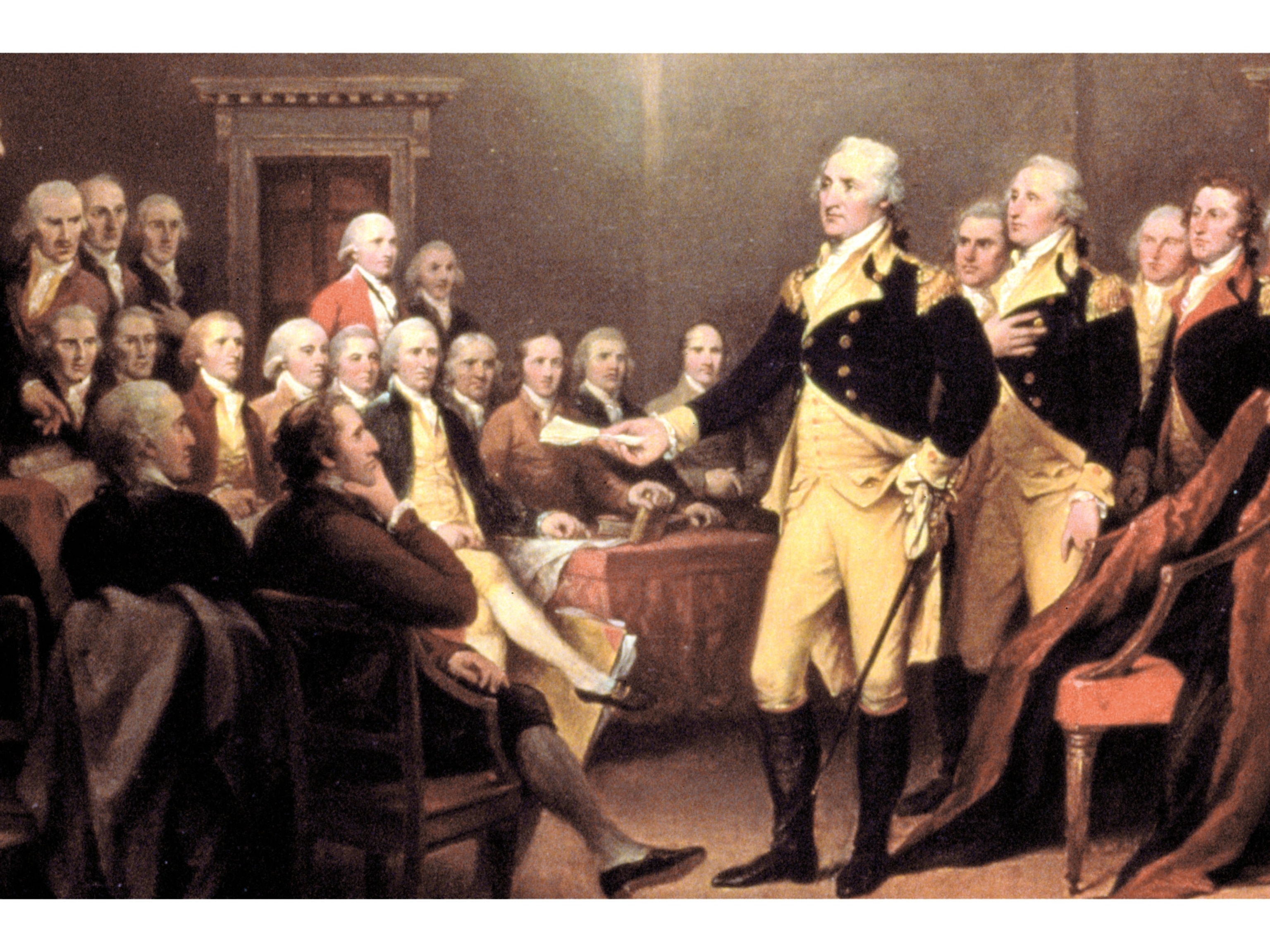 of Washington resigning as commander-in-chief of the Continental Army