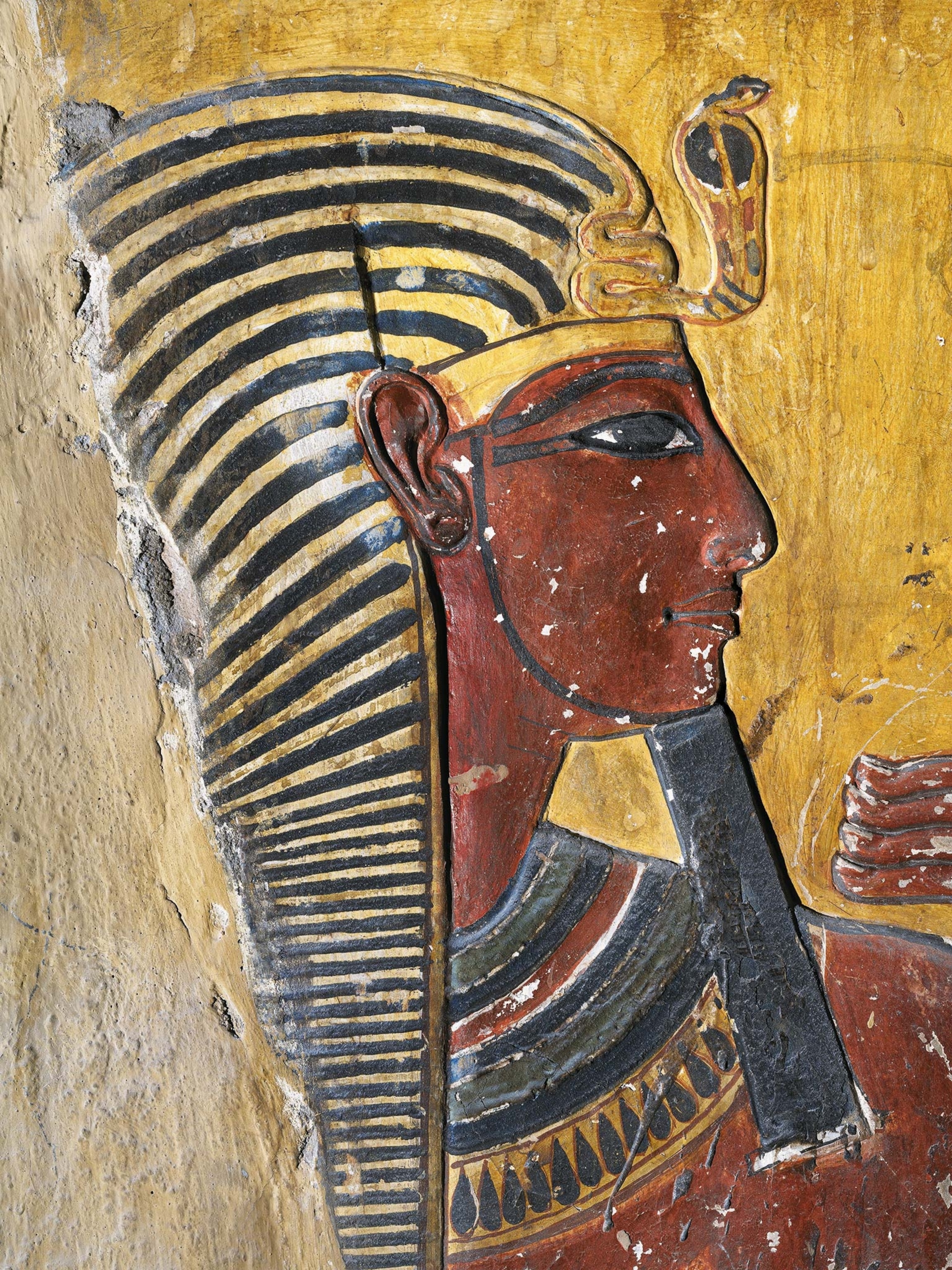 Pharaoh Seti I, Ramses II's father, is pictured in his tomb in the Valley of the Kings.