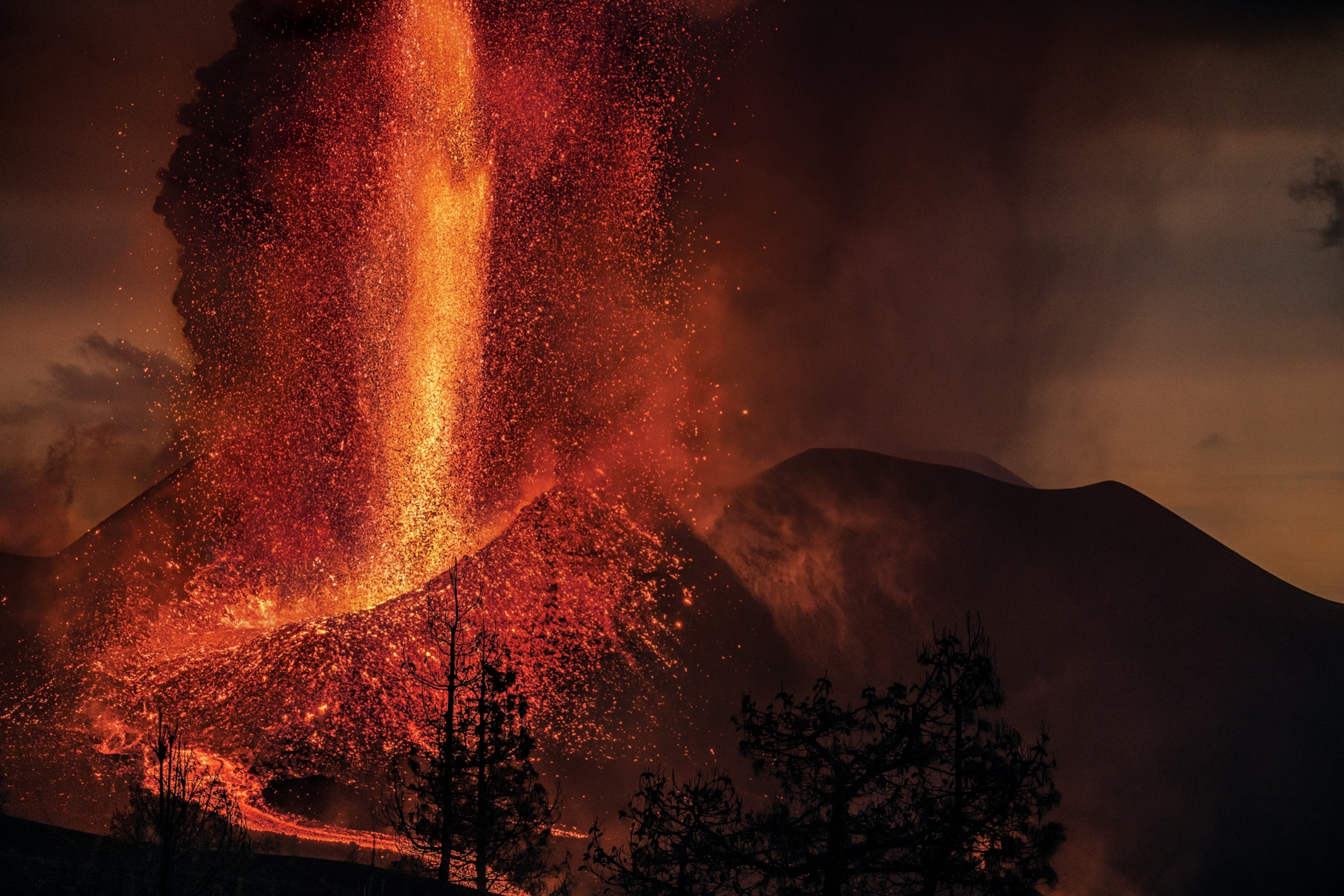 Picture of lava stream from volcano.