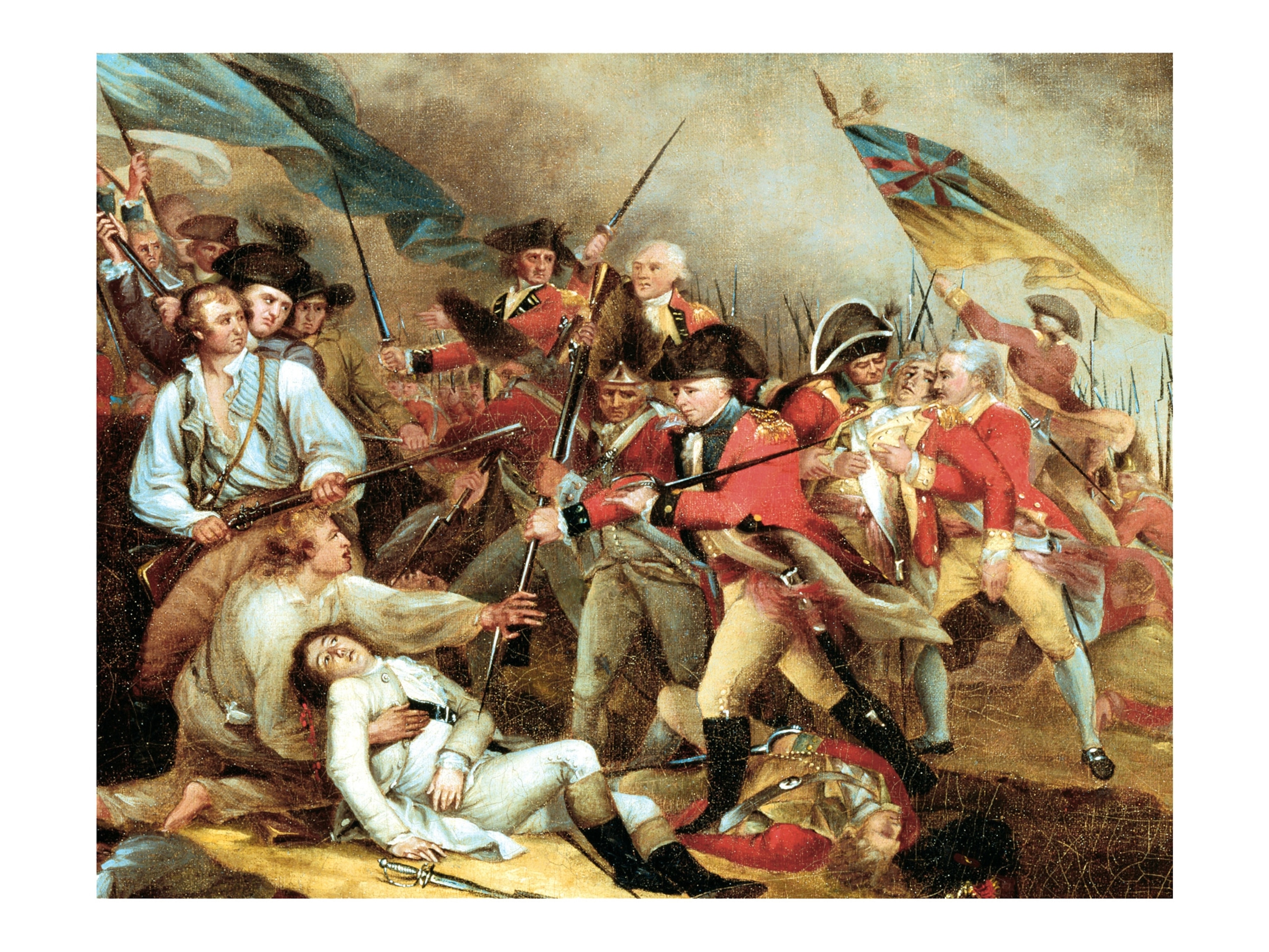 American militia and British troops at Bunker Hill