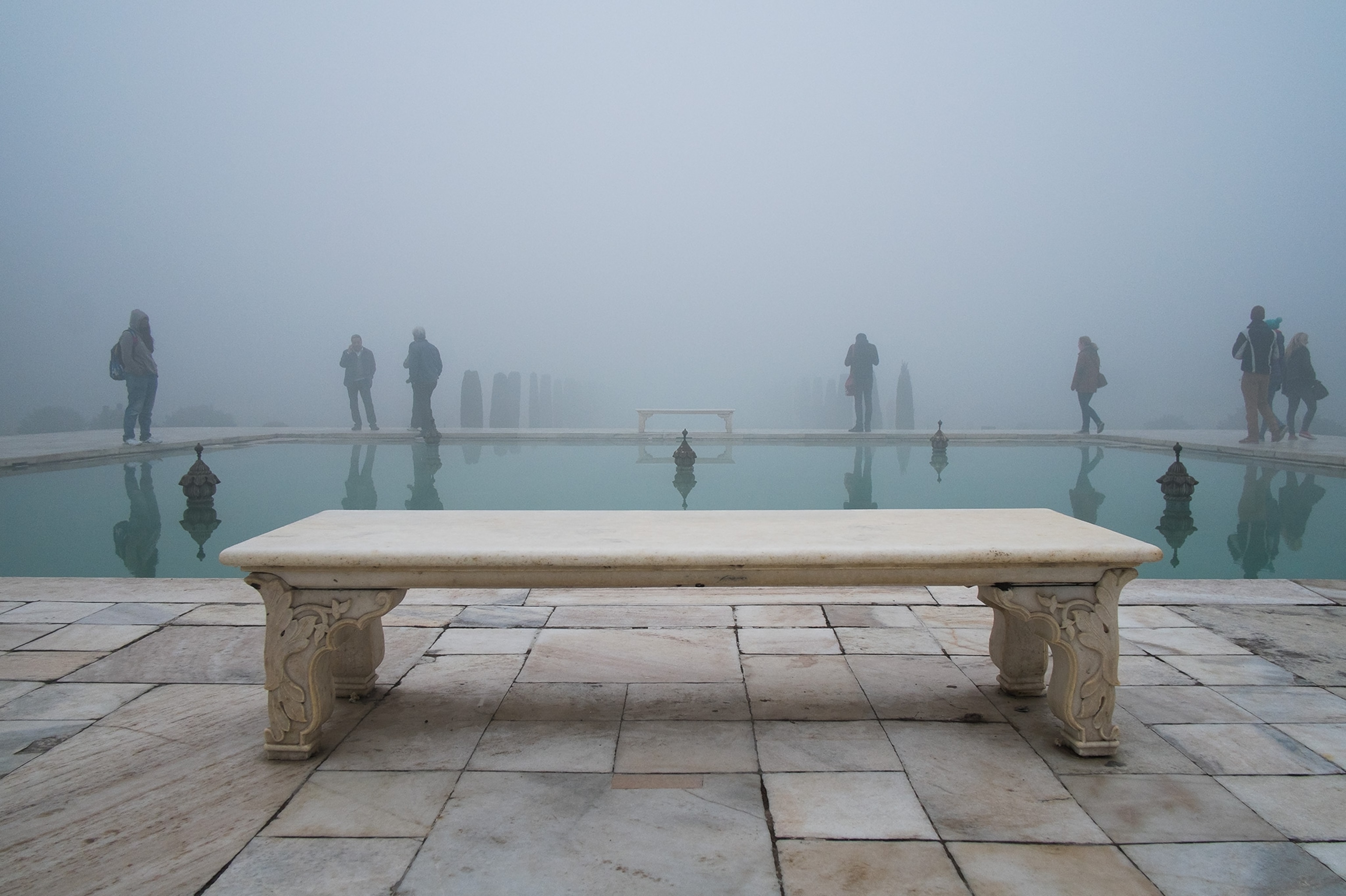 the other side of the Taj Mahal in Agra, India