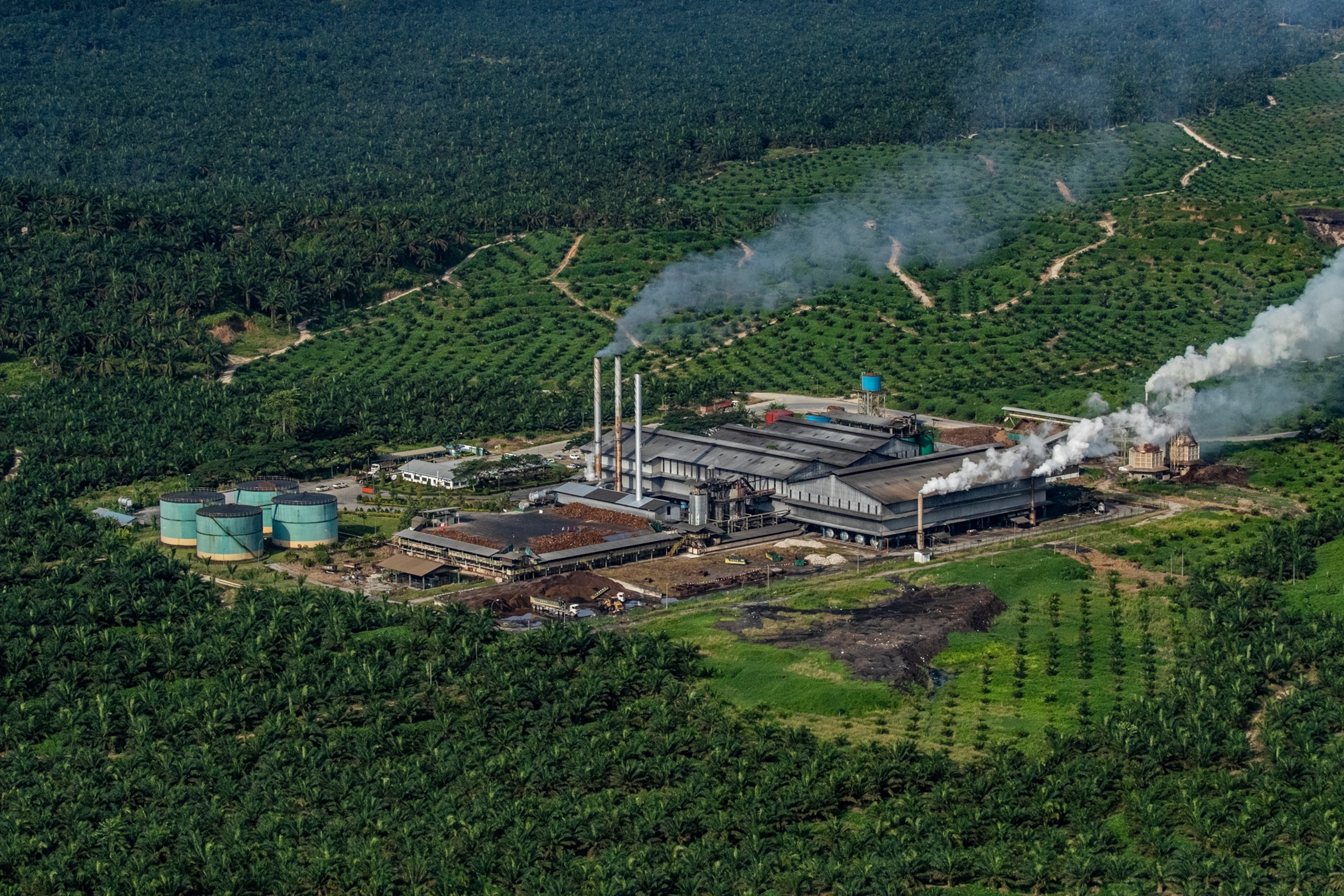 aerial view of Oil Mill at Suai SPO