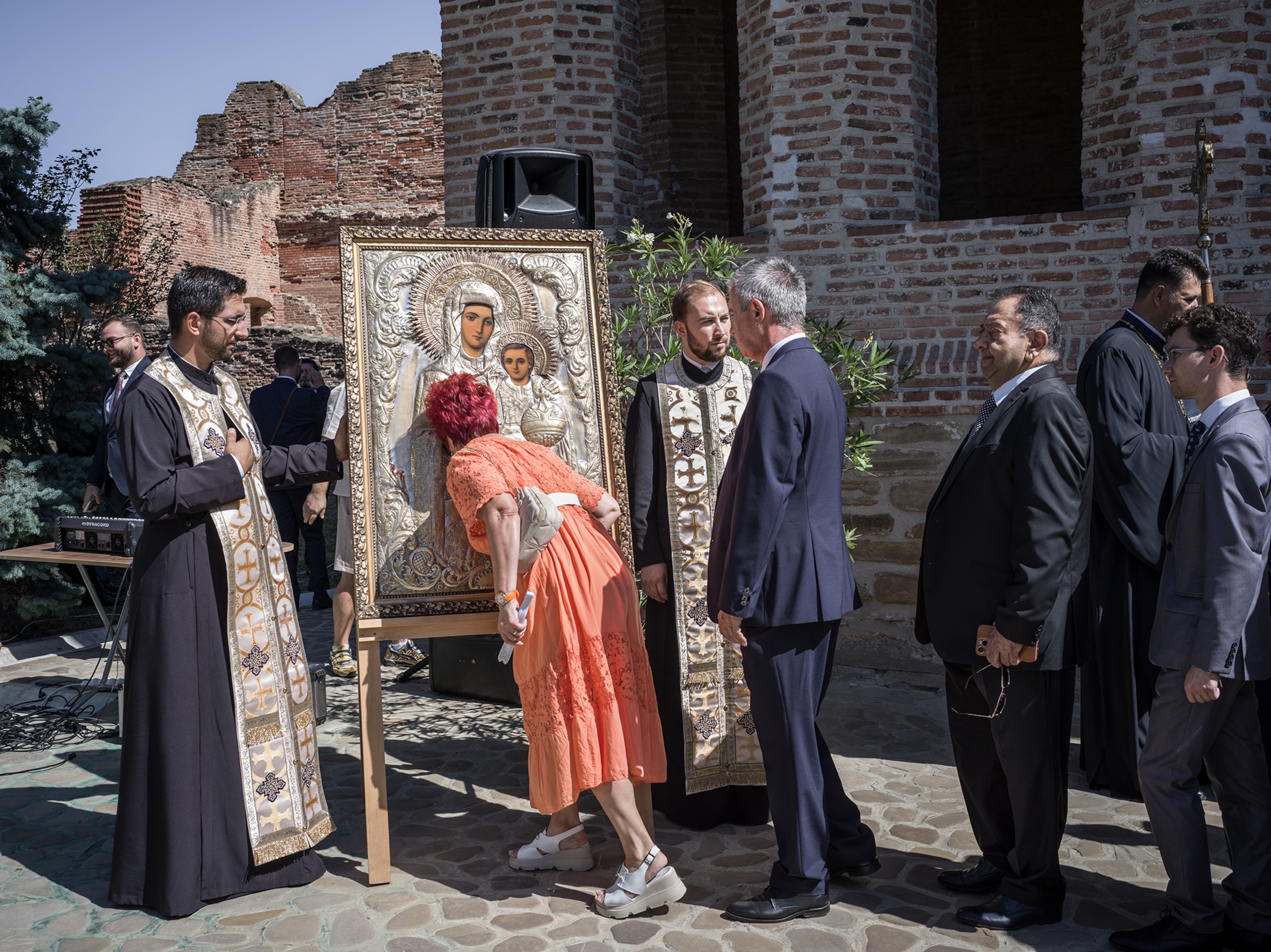 Celebration of the birth of Mary, protector of the city of Târgoviste, in the Curtea Domneascā monuments ensemble in Târgoviste, Romania.