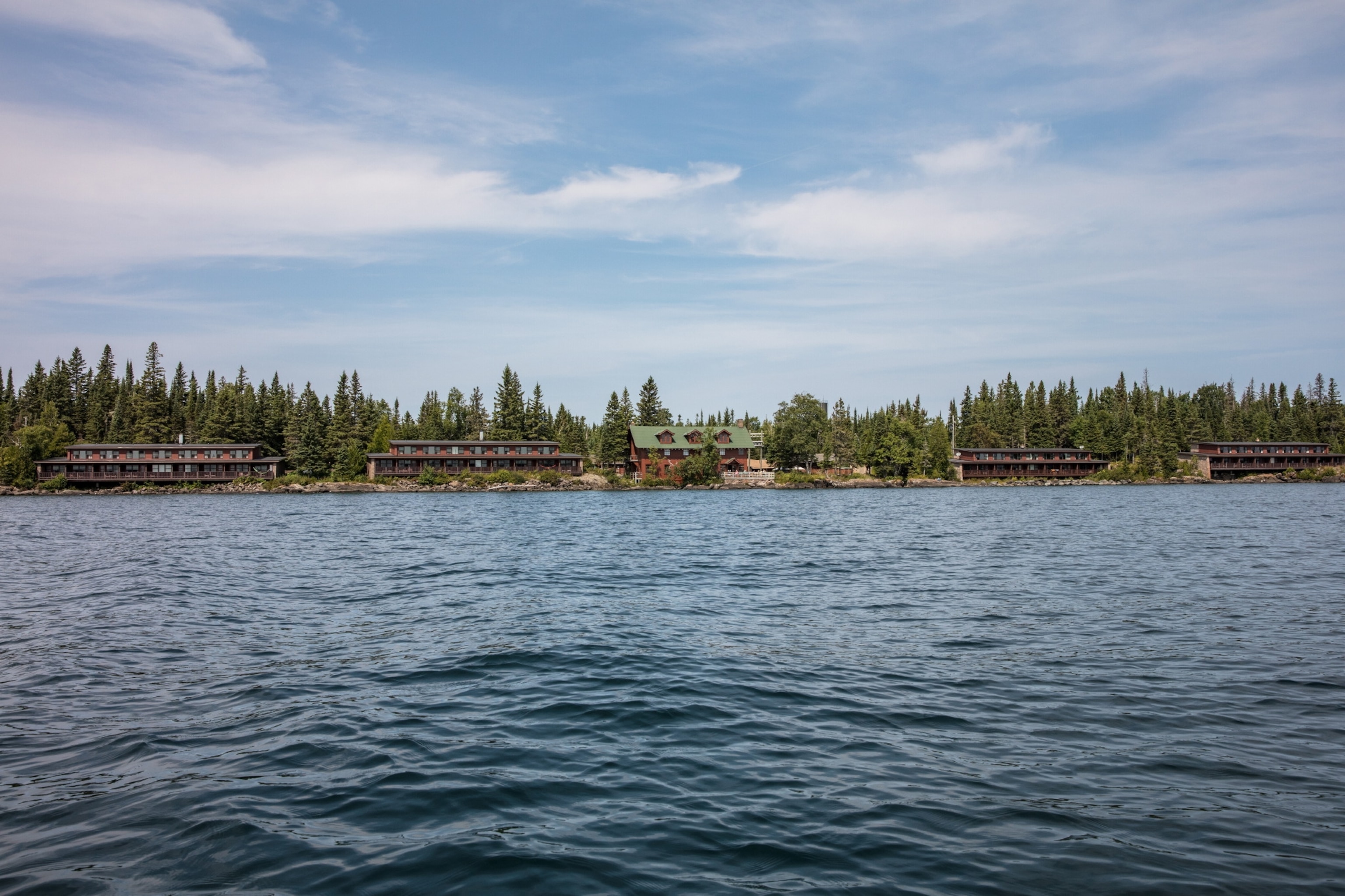 Waterscape view of lodges