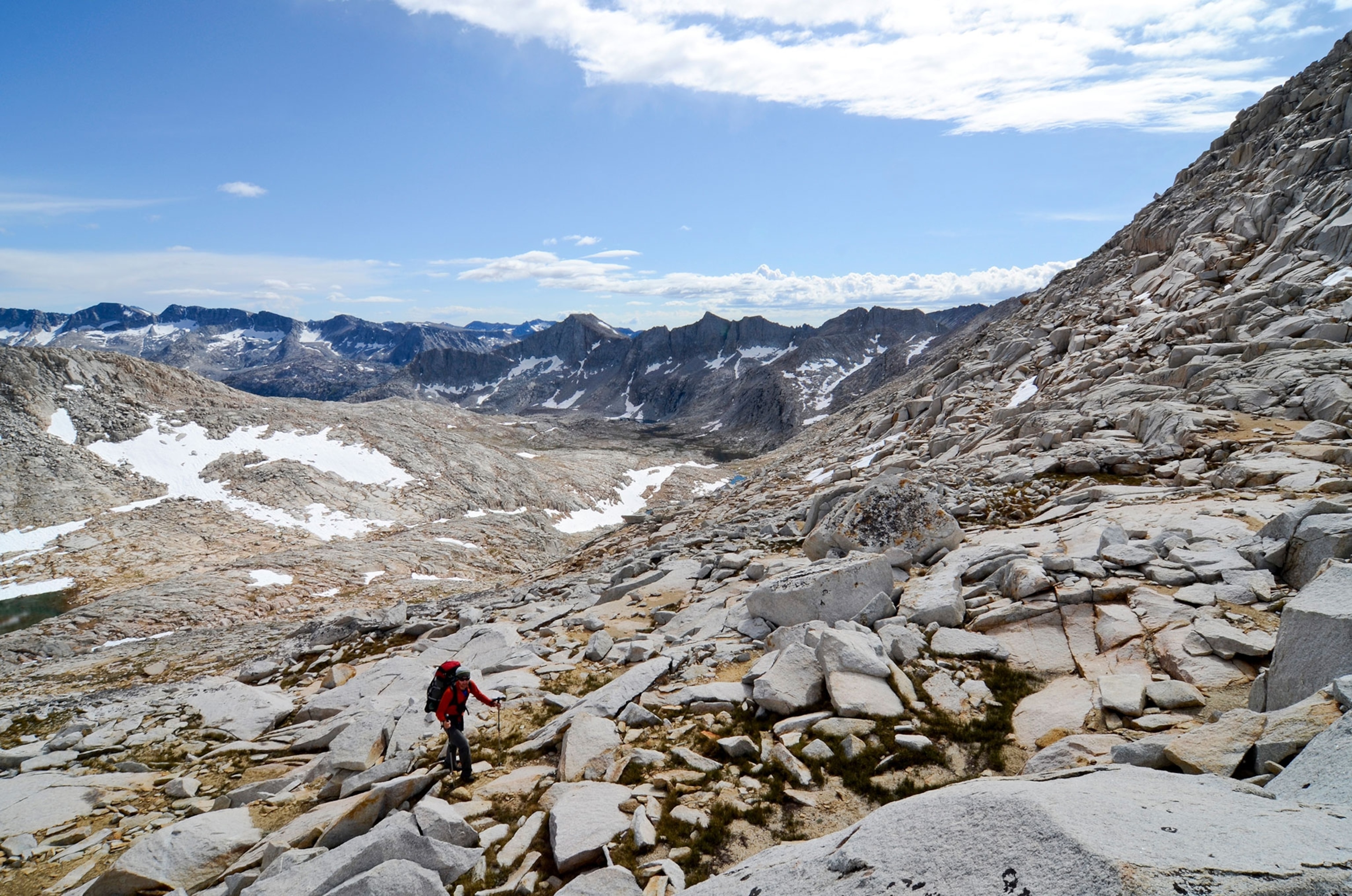 a hiker on the Sierra High Route, California