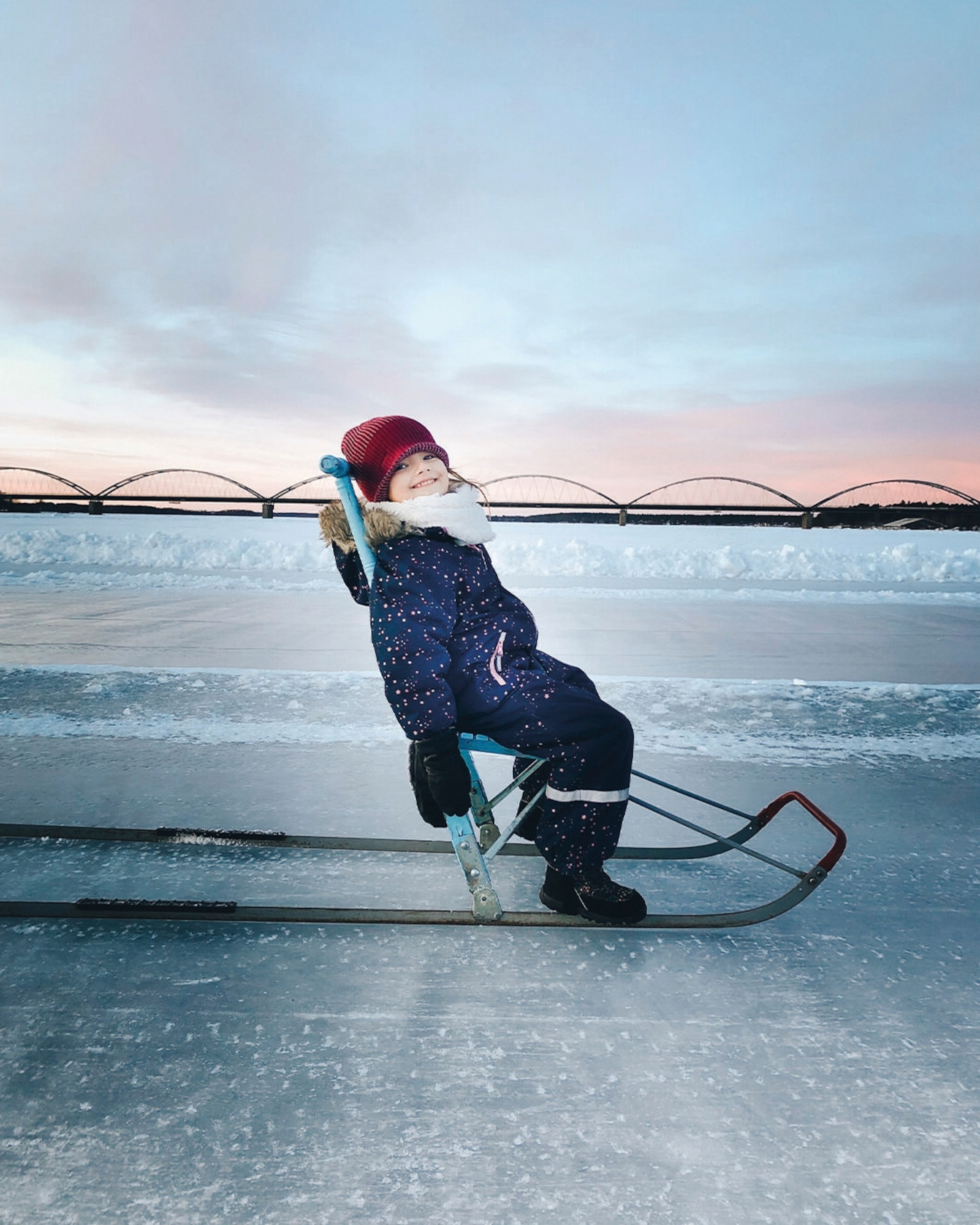Girl on a kicksled