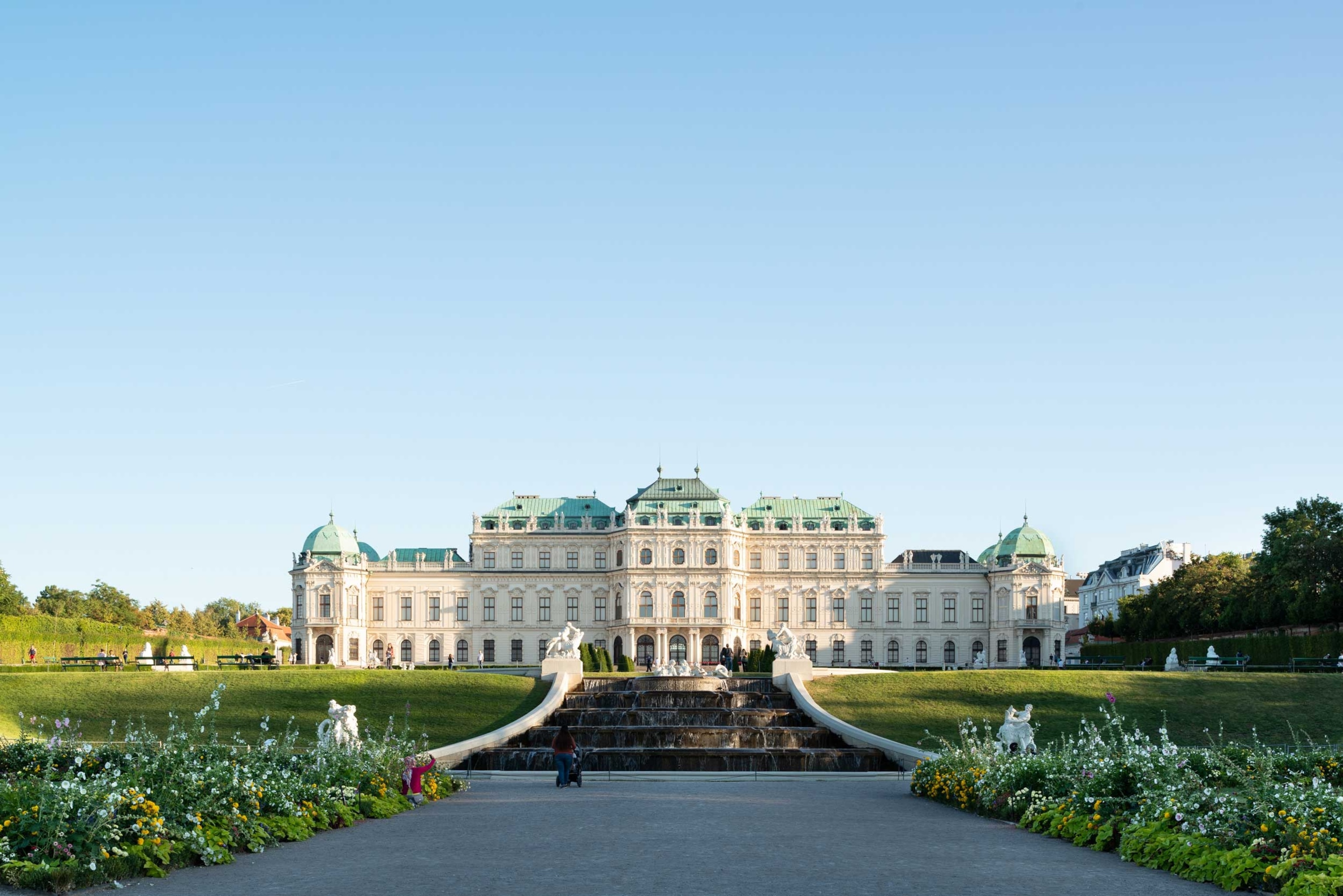 The Belvedere Museum in Vienna bathed in sunshine.