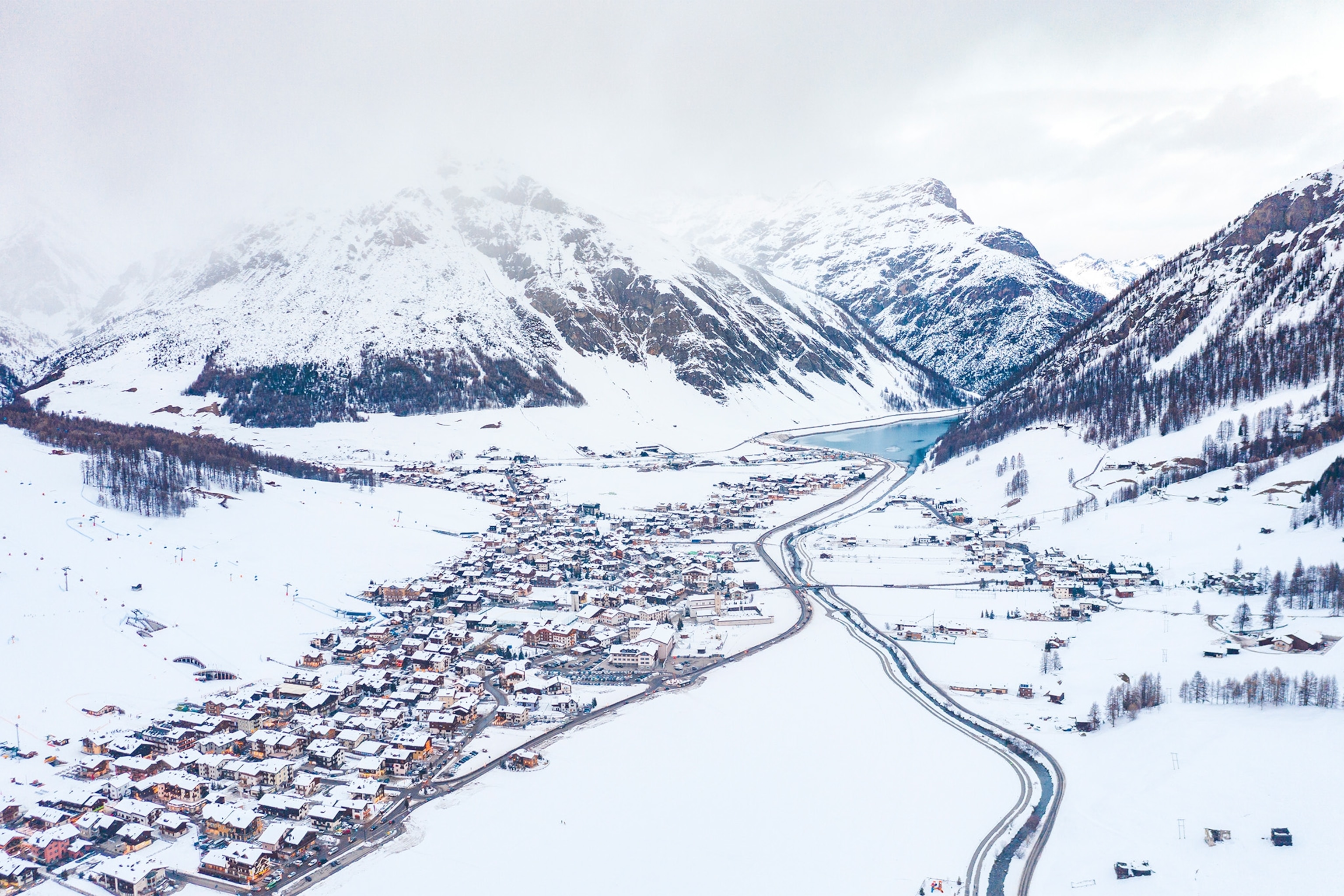 livigno town in italian alps