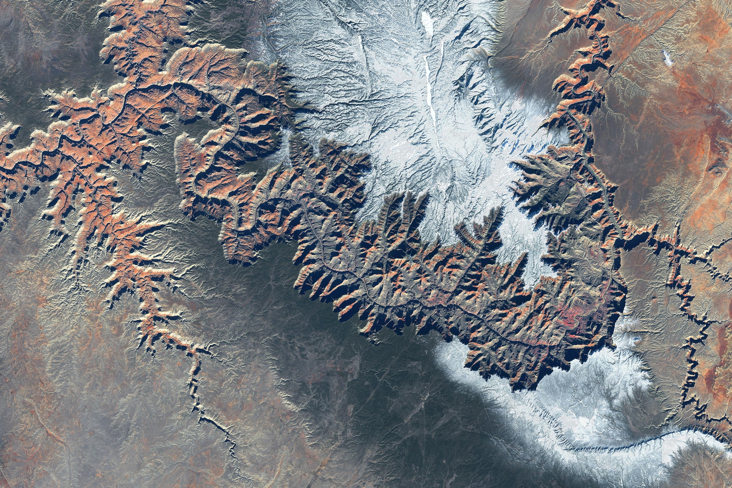 Grand Canyon National Park from a satellite