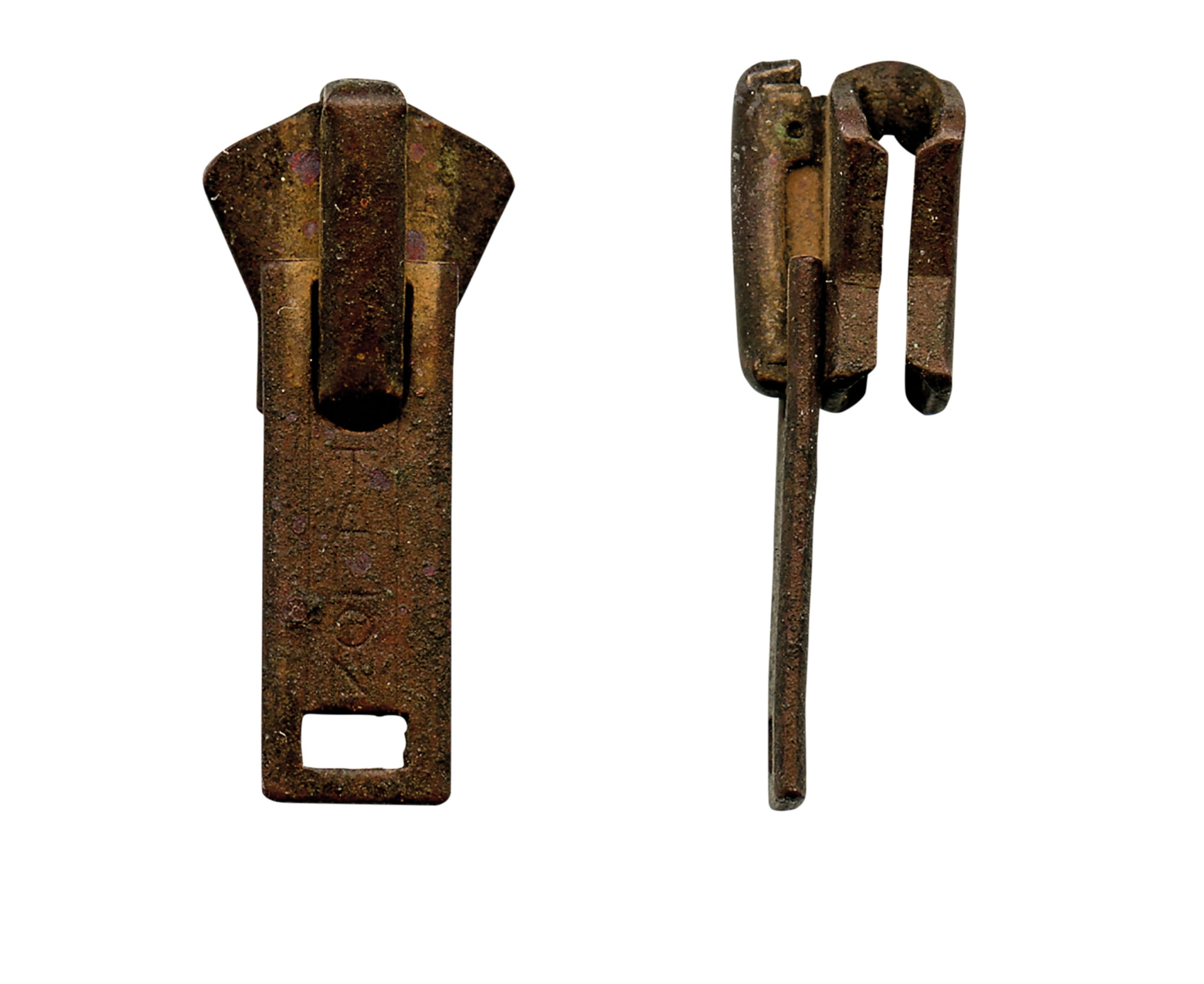 a zipper pull that could have been from a jacket of pants