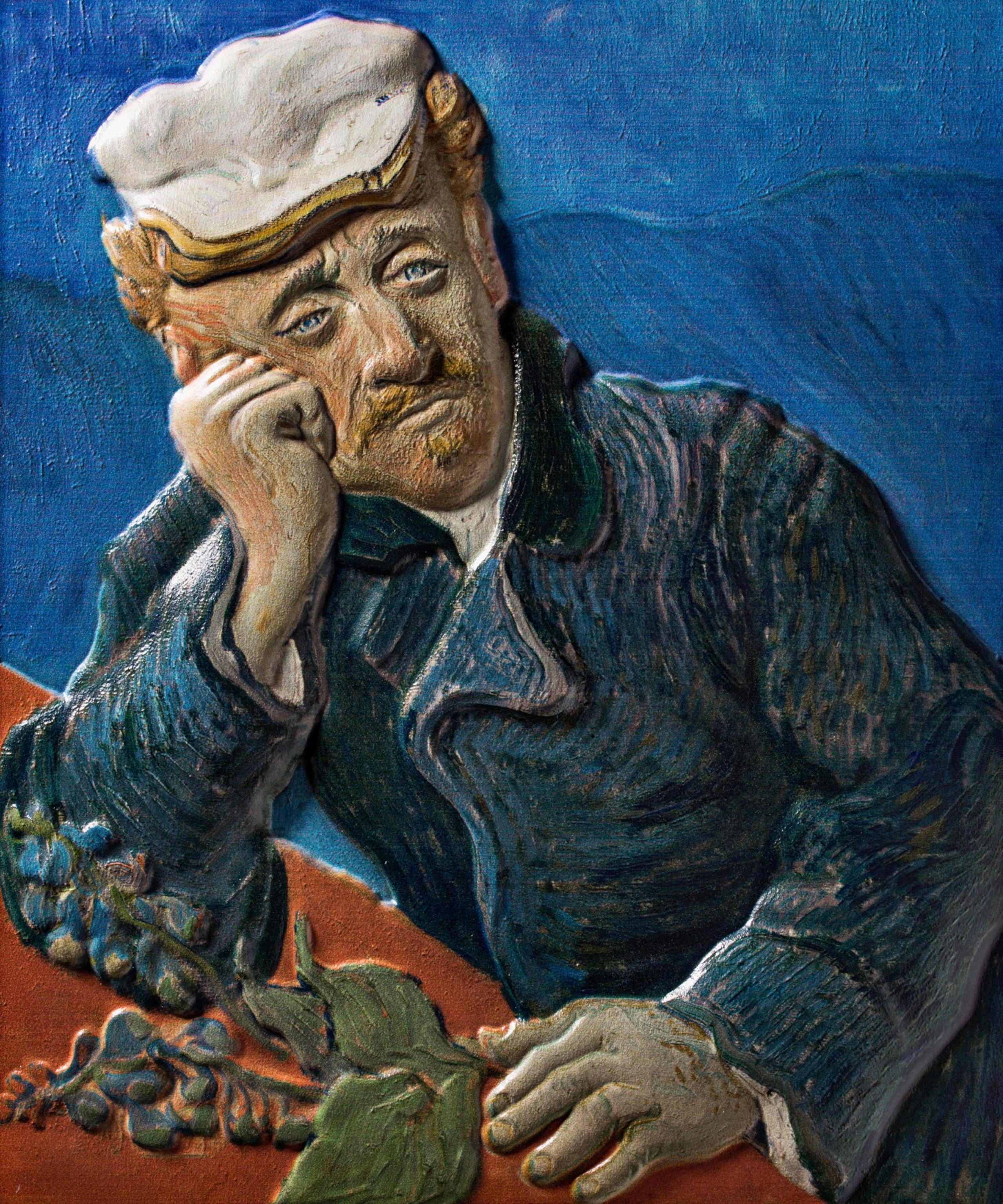 a 3d version of Van Gogh's Dr. Gachet painting