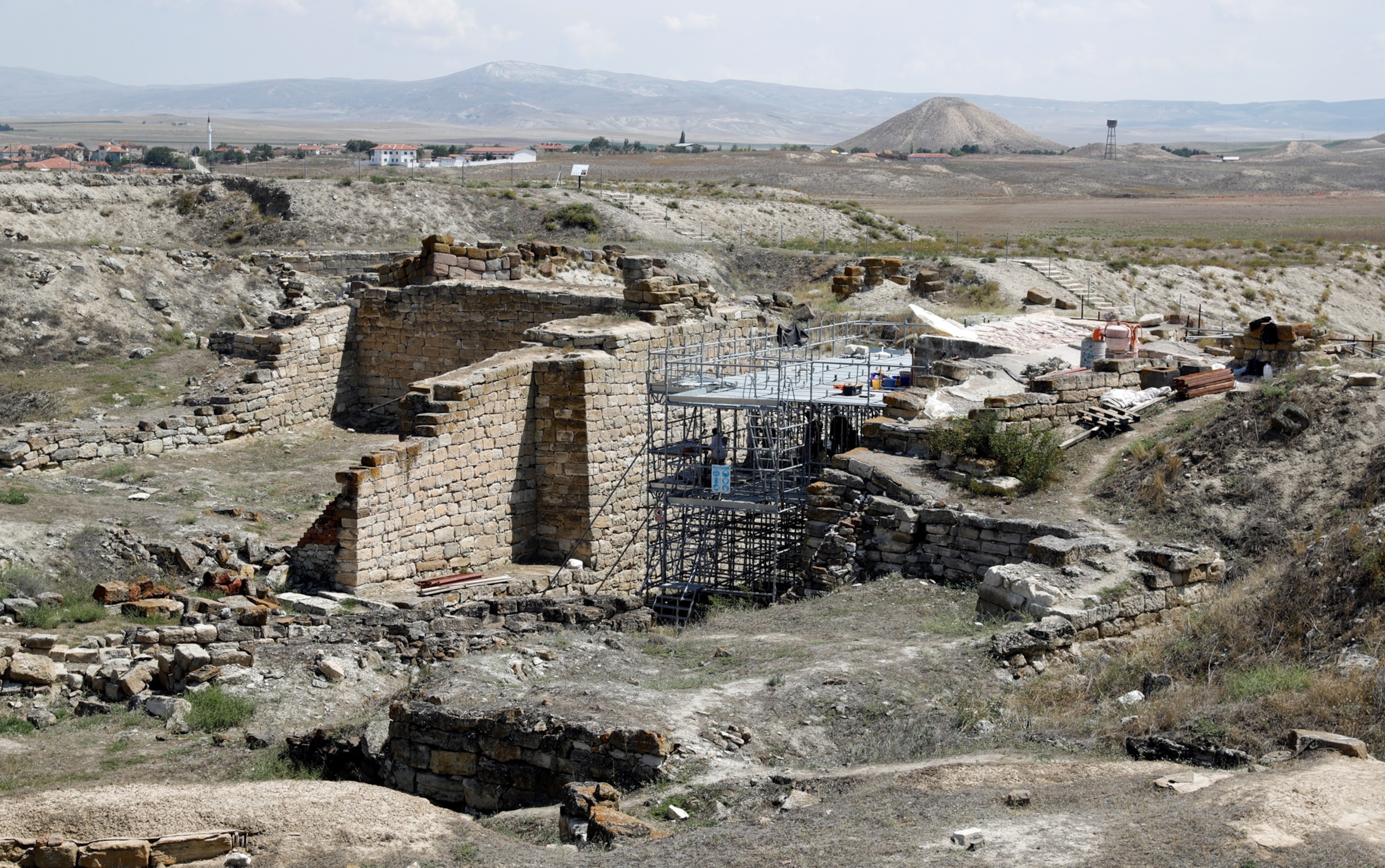 A view of an archeological site at the ancient city of Gordion.