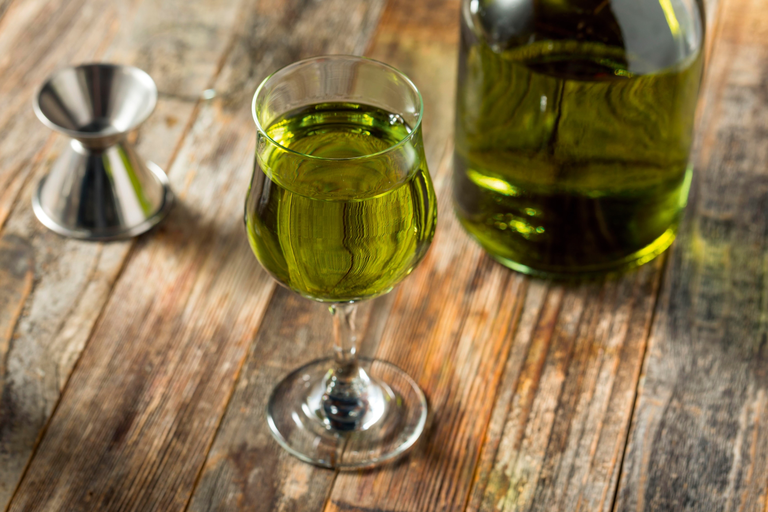 Glass of chartreuse