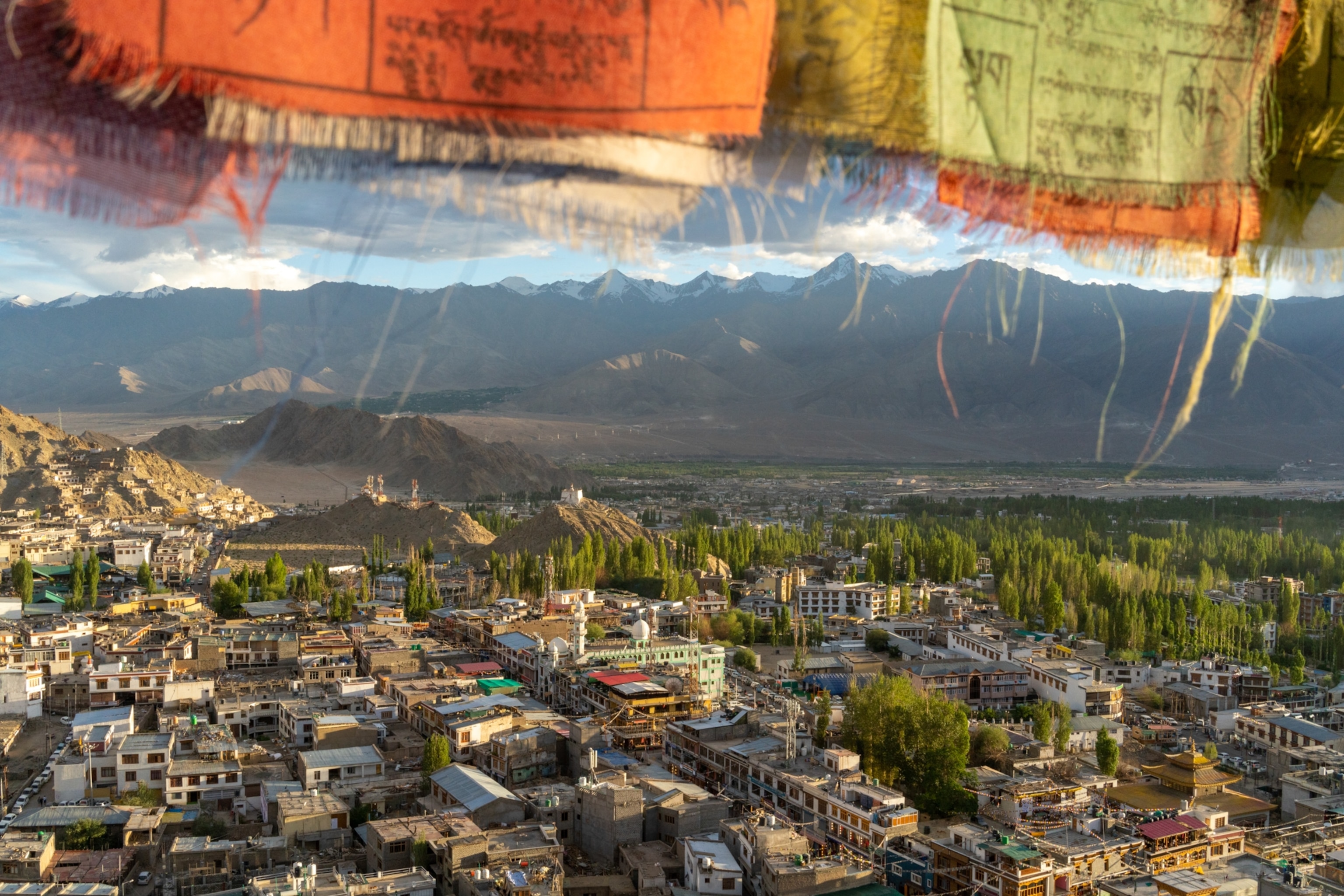 A view of Leh, the capital of Ladakh, as seen from Leh Palace.