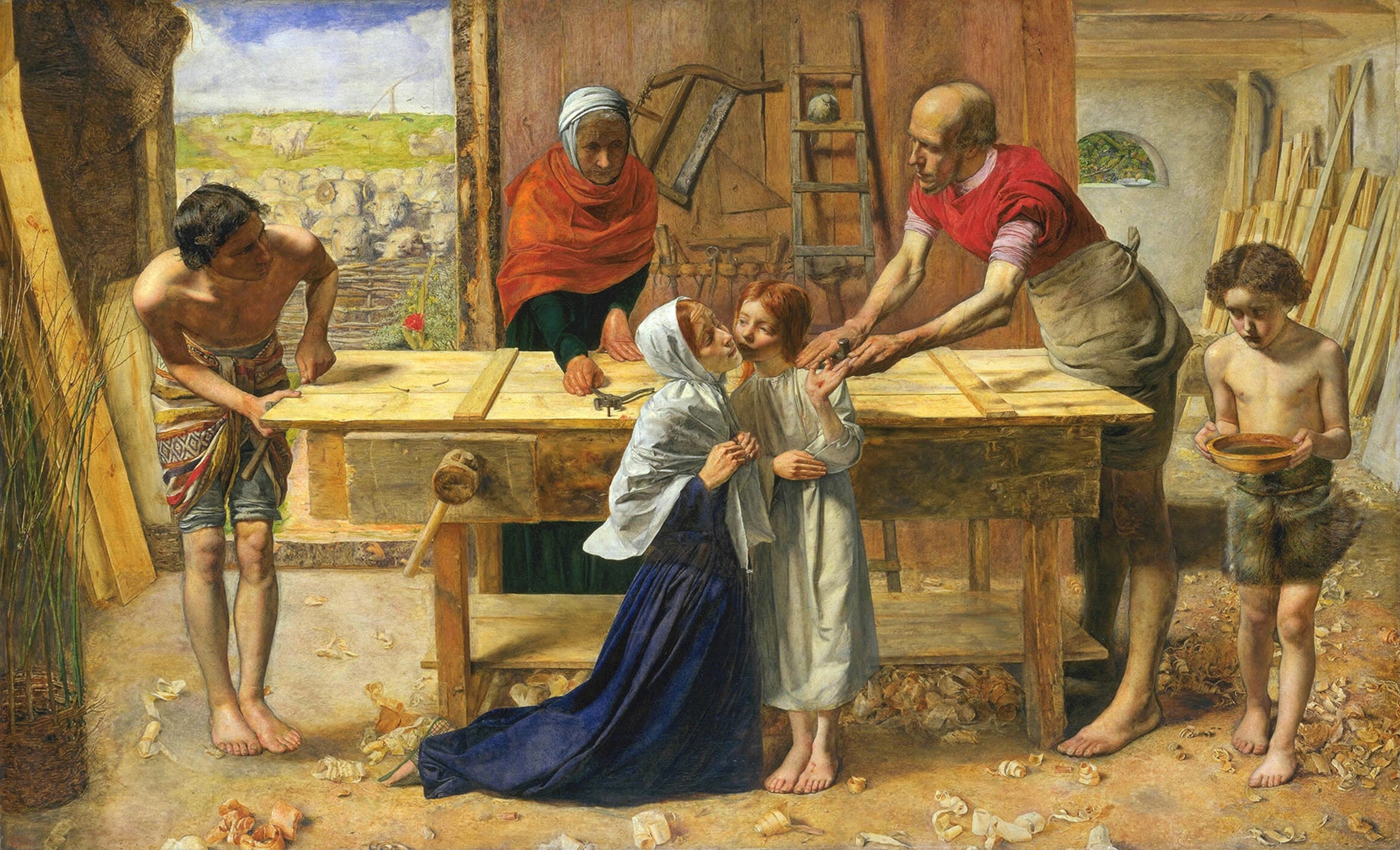 A painting of Jesus and his family