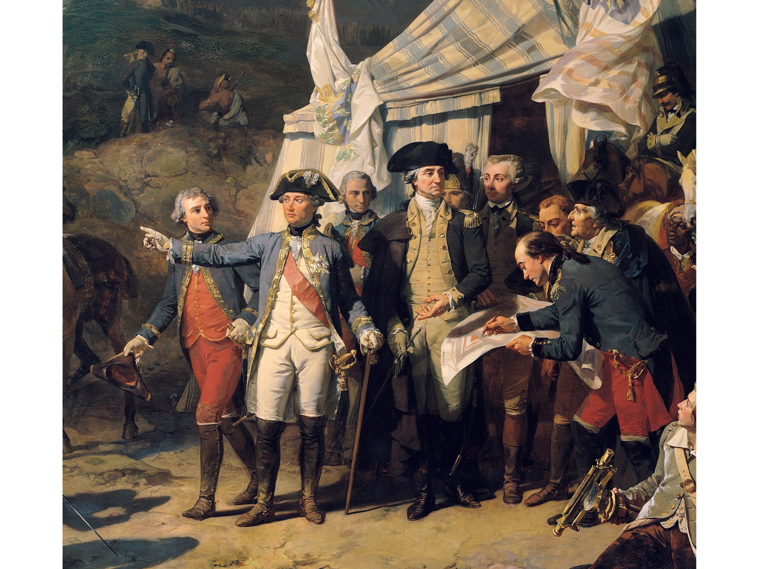 Washington and French general Rochambeau at Yorktown