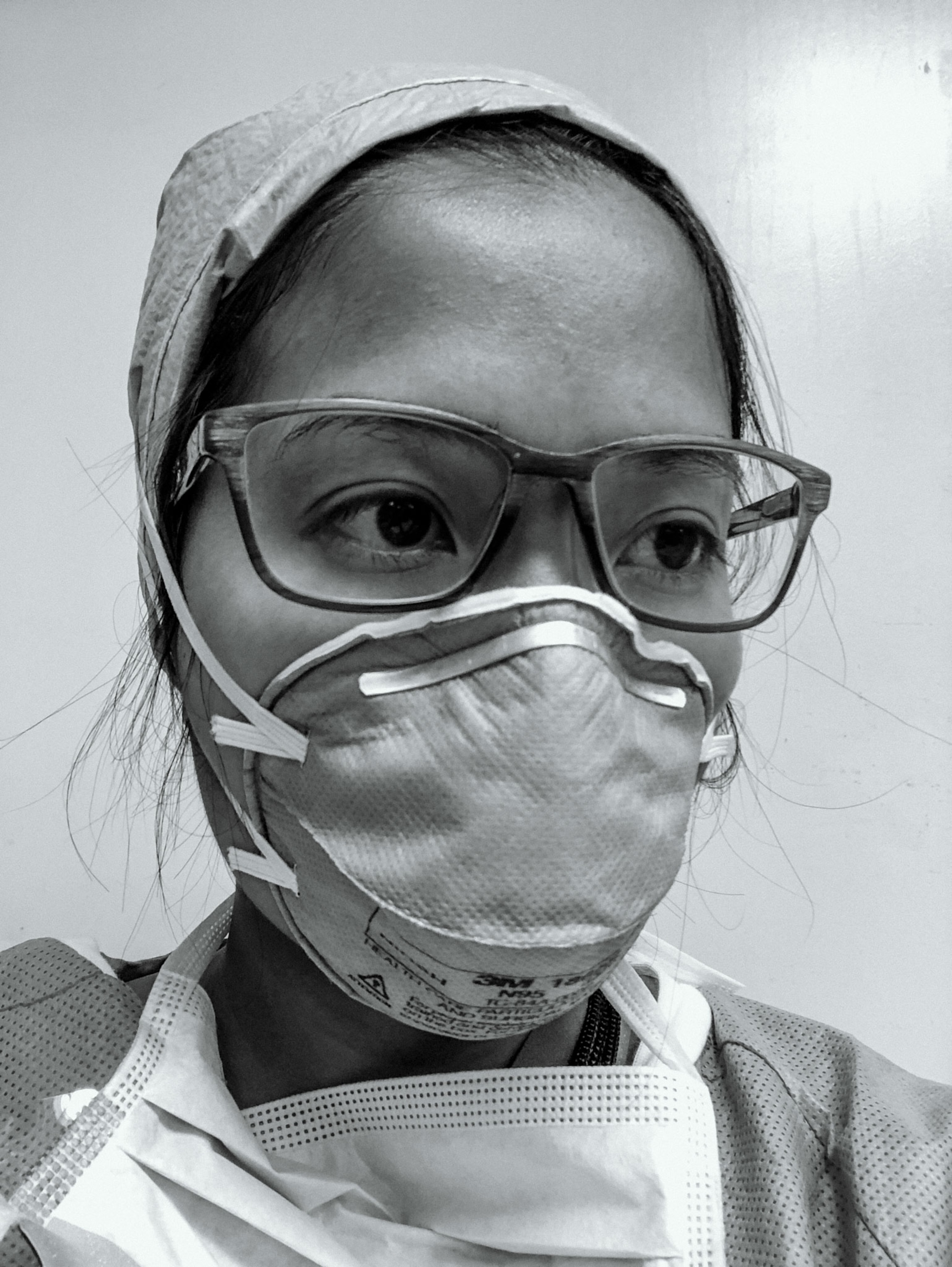 a nurse in her scrubs