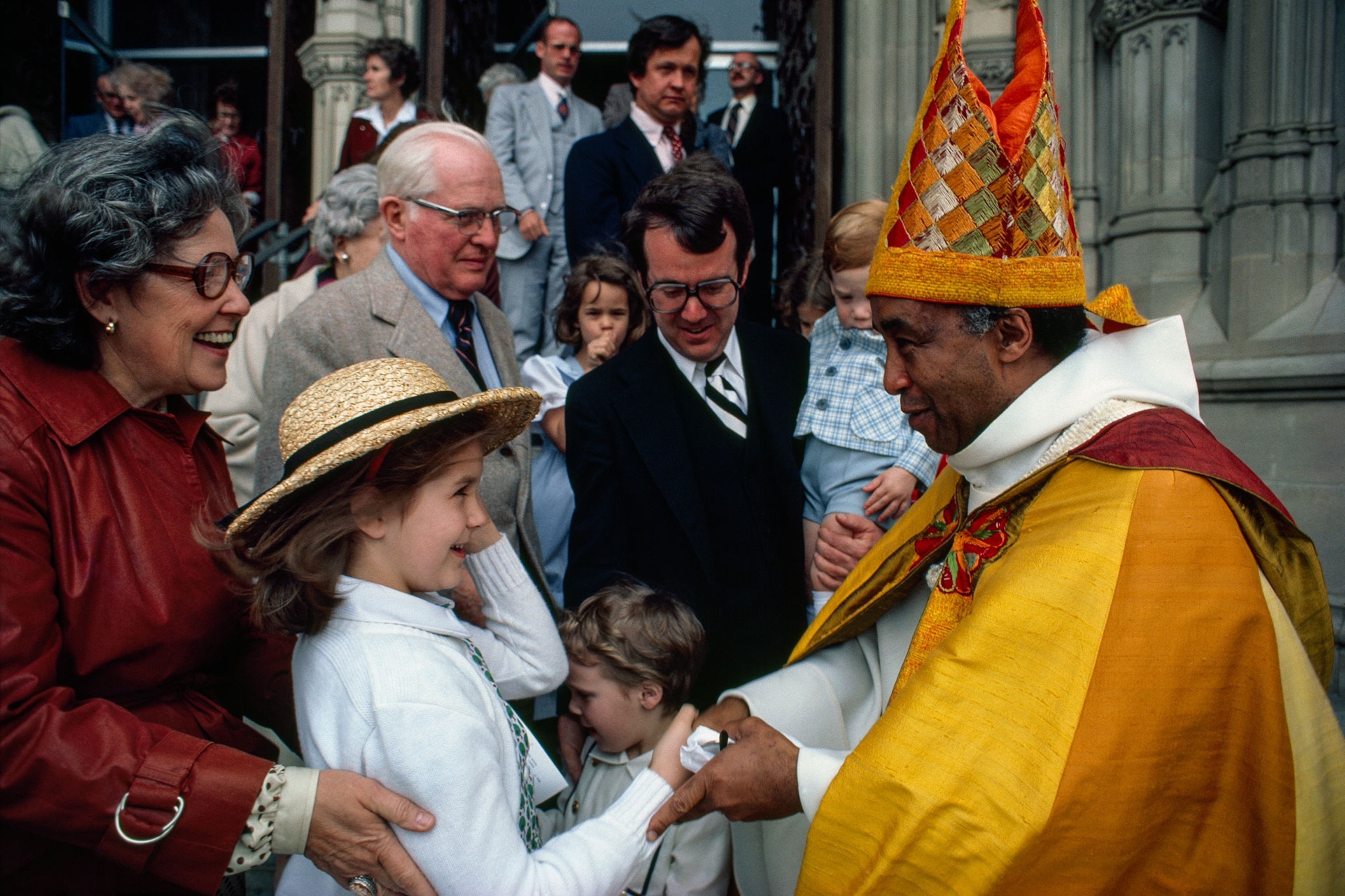 the Bishop of Washington DC meeting with Easter worshipers