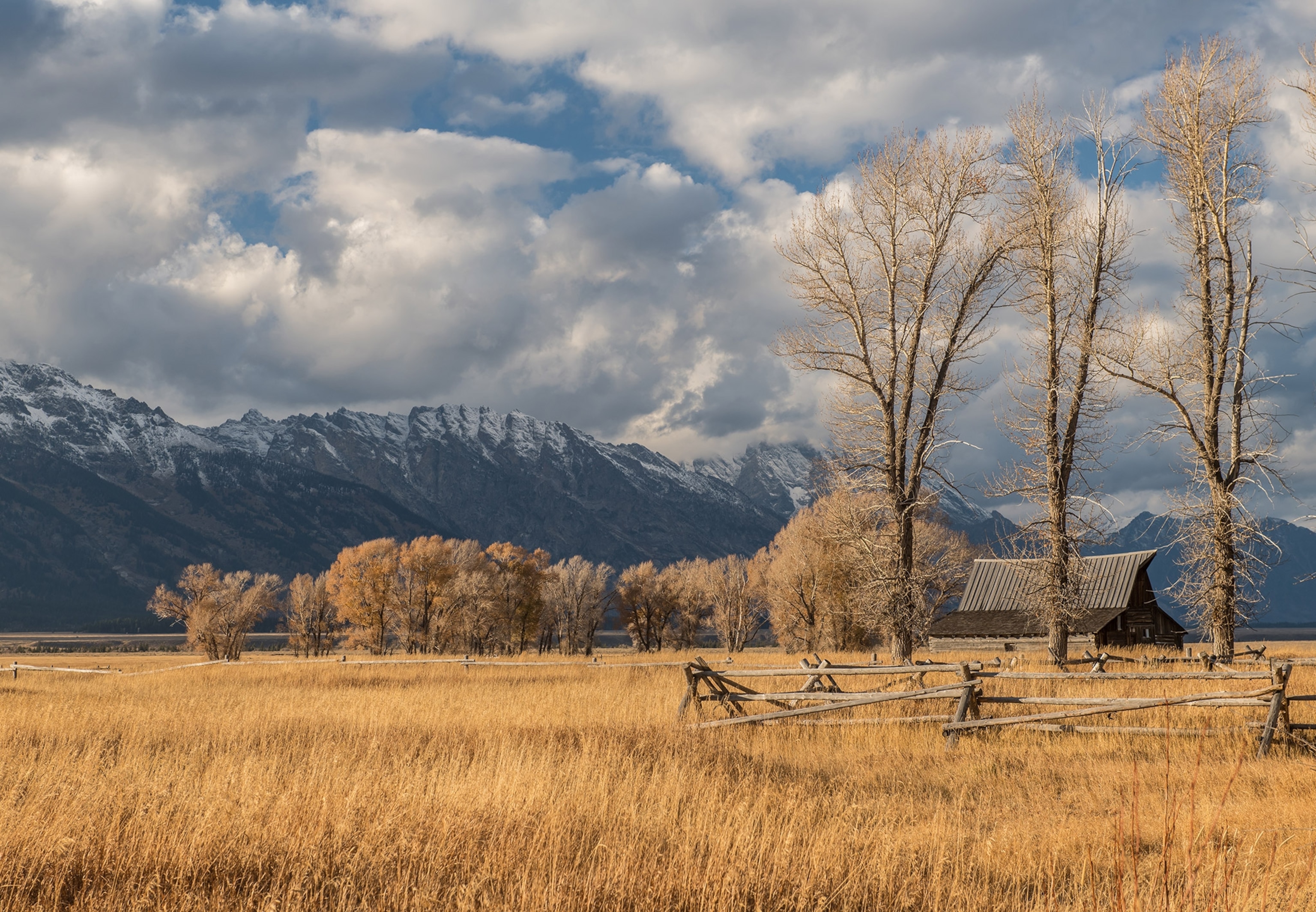 the T.A. Moulton Barn and a fence in Grand Teton National Park in Wyoming