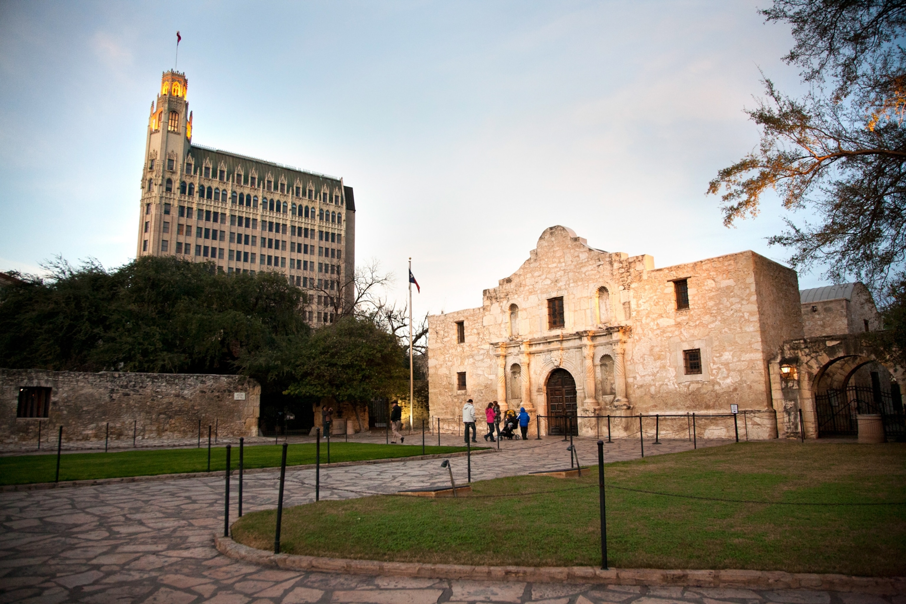 A view of The Alamo and The Medical Arts building
