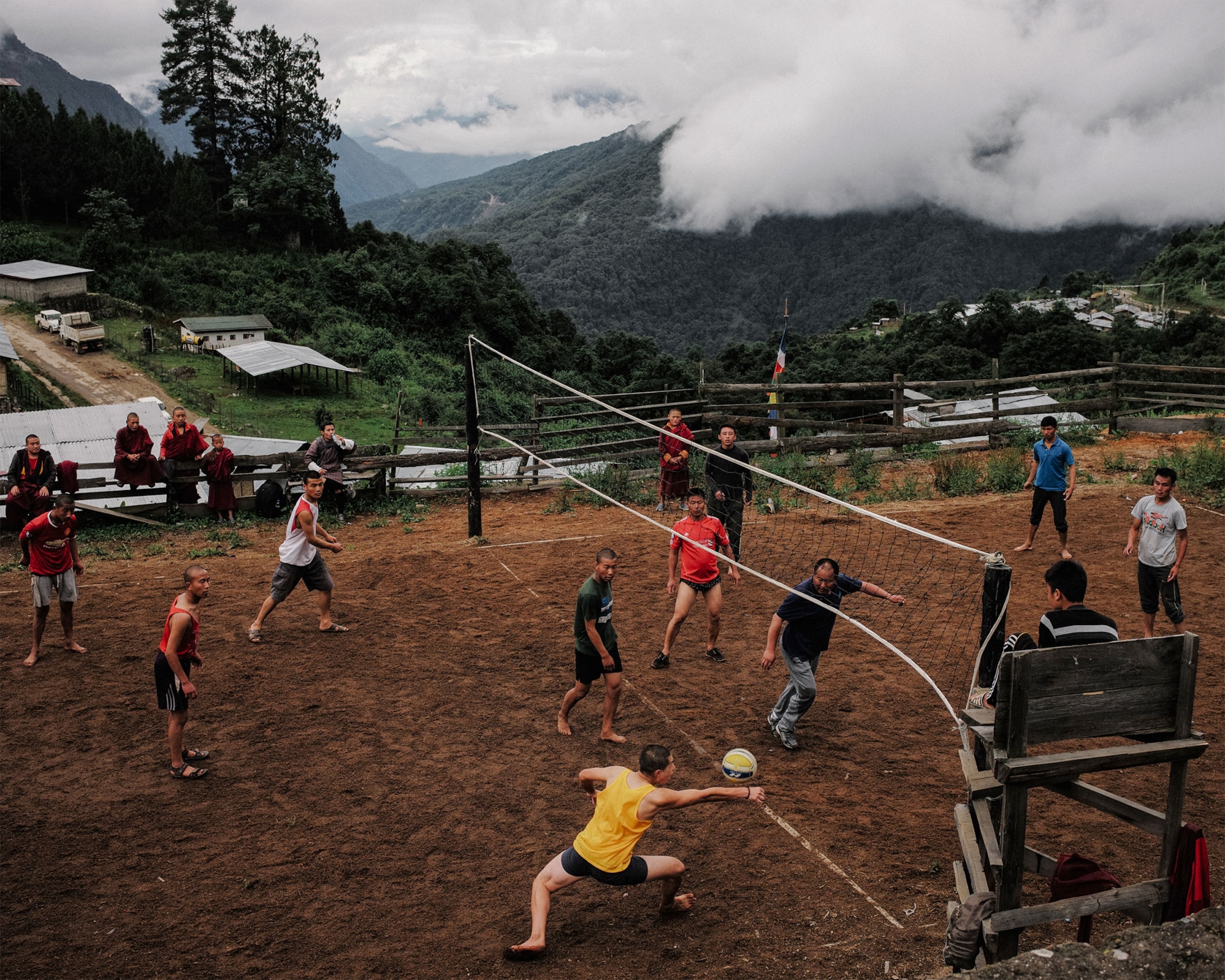 people in the mountains of Bhutan