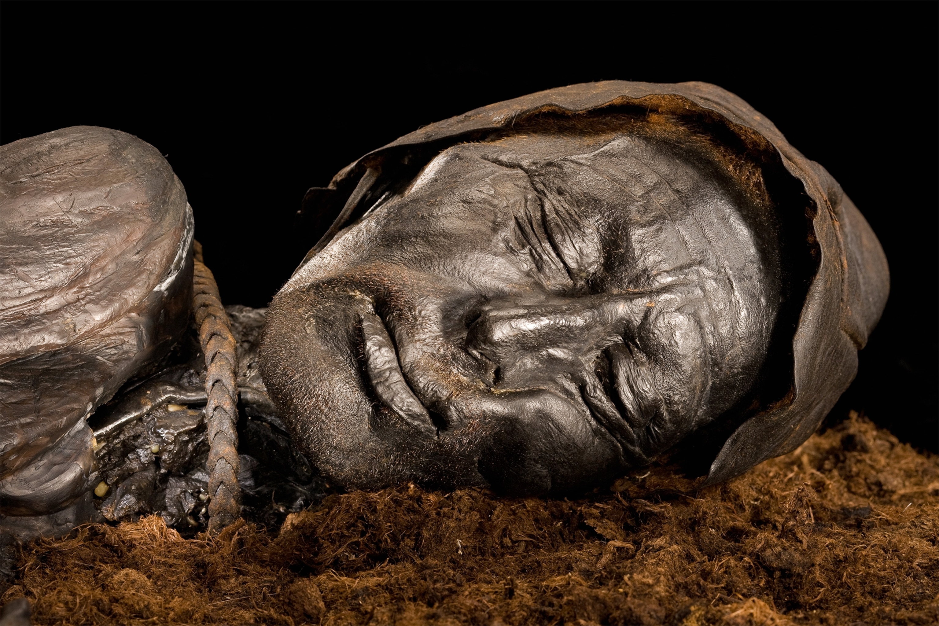 the Tollund Man, a body found in a Danish bog.