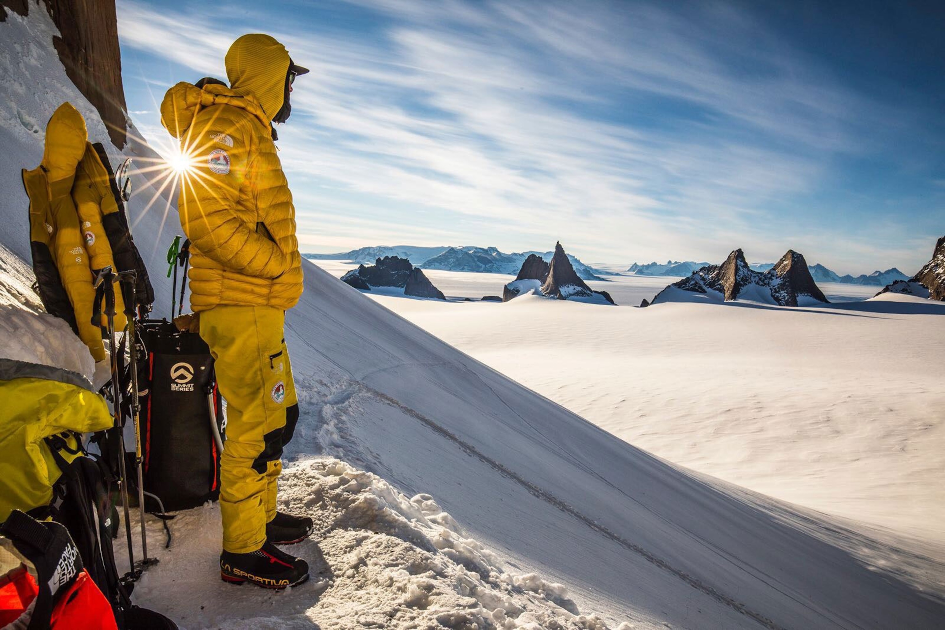 Conrad Anker taking in the view in Antarctica
